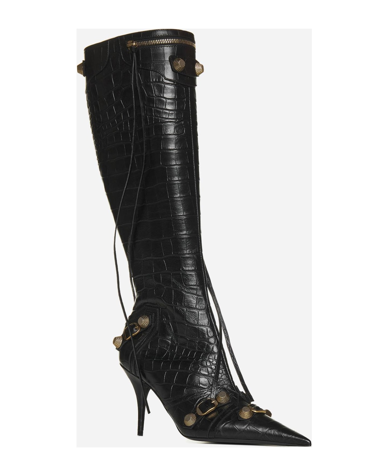 Balenciaga Cagole Animalier Effect Leather Boots - Nero