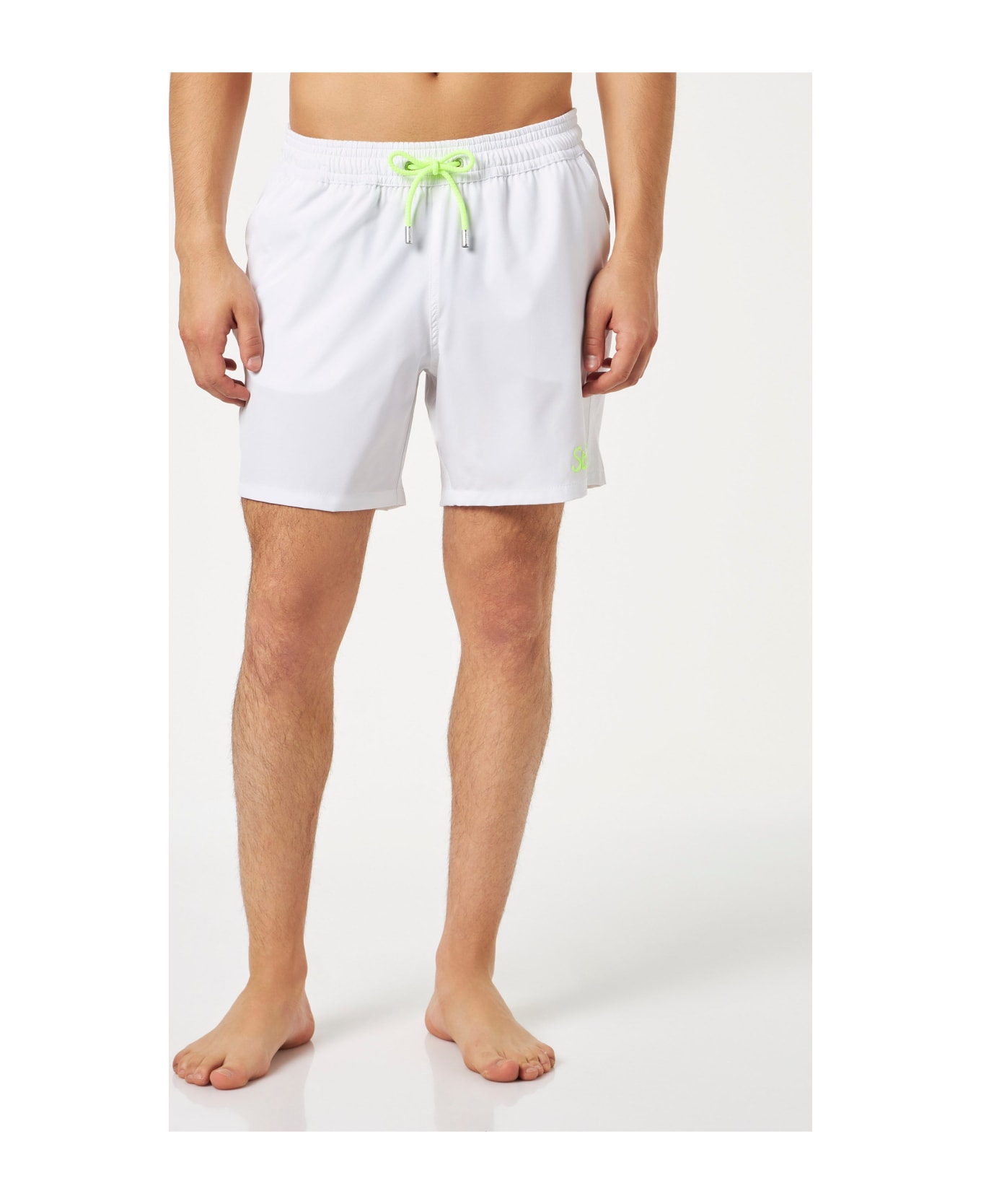 MC2 Saint Barth Man White Comfort Swim Shorts - WHITE