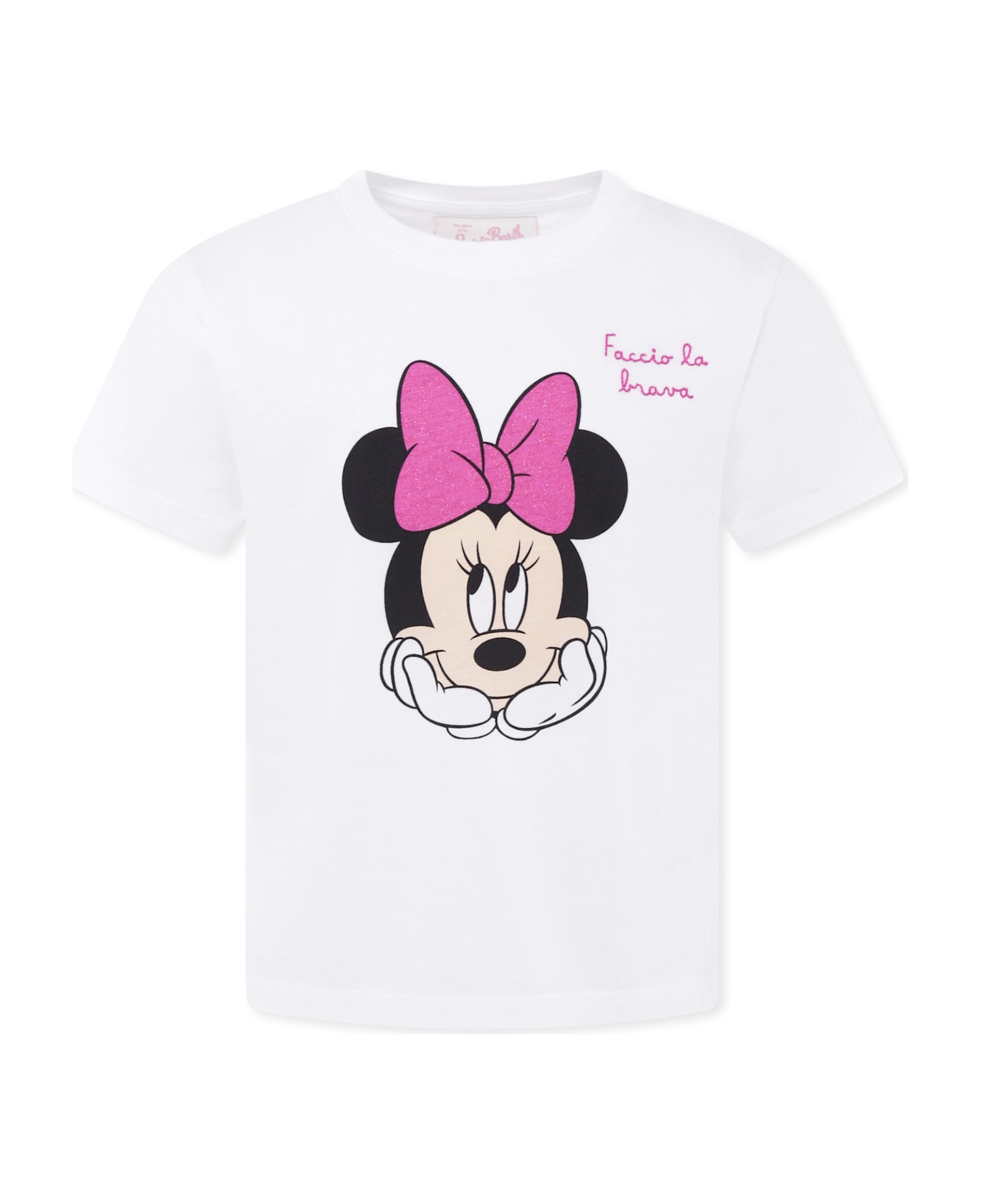 MC2 Saint Barth White T-shirt For Girl With Minnie - White Tシャツ＆ポロシャツ