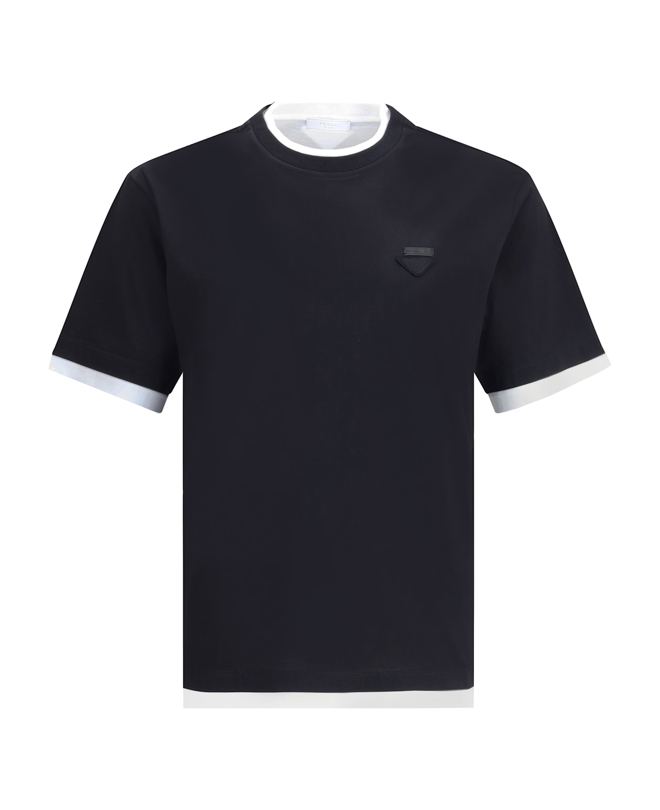 Prada Double Layer T-shirt - Nero E Bianco