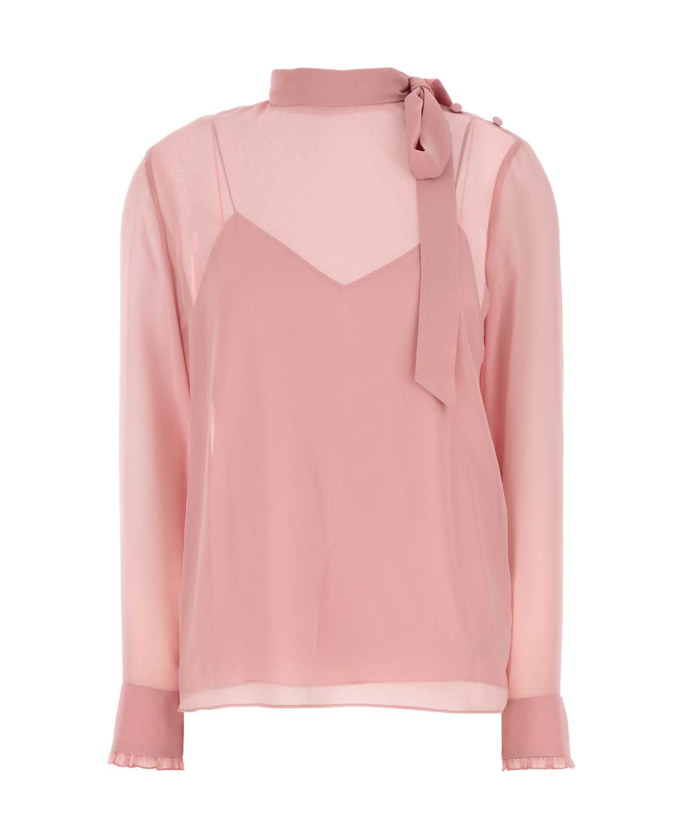 Gucci Pink Crepe Blouse - ROSEPEONIA