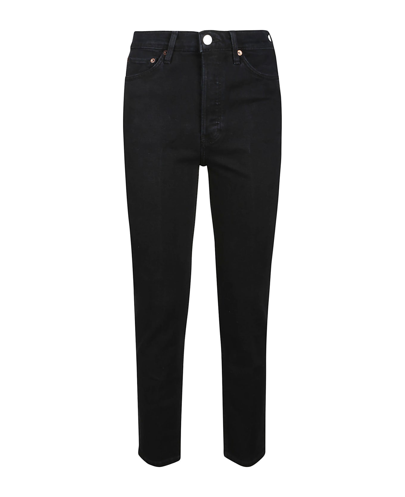 RE/DONE 90s High Rise Ankle Crop Jeans - Noir