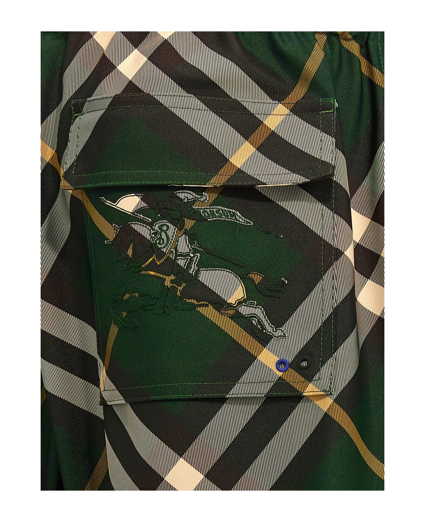 Burberry Check Pants - Green ボトムス