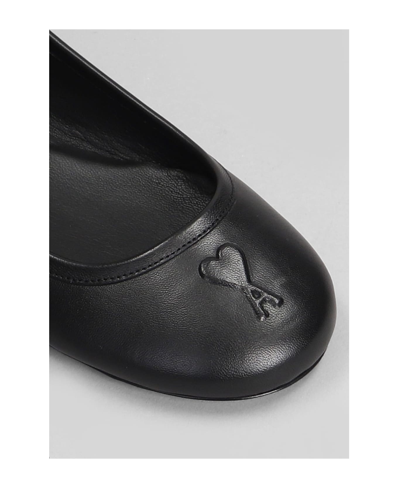 Ami Alexandre Mattiussi Ballet Flats In Black Leather - black