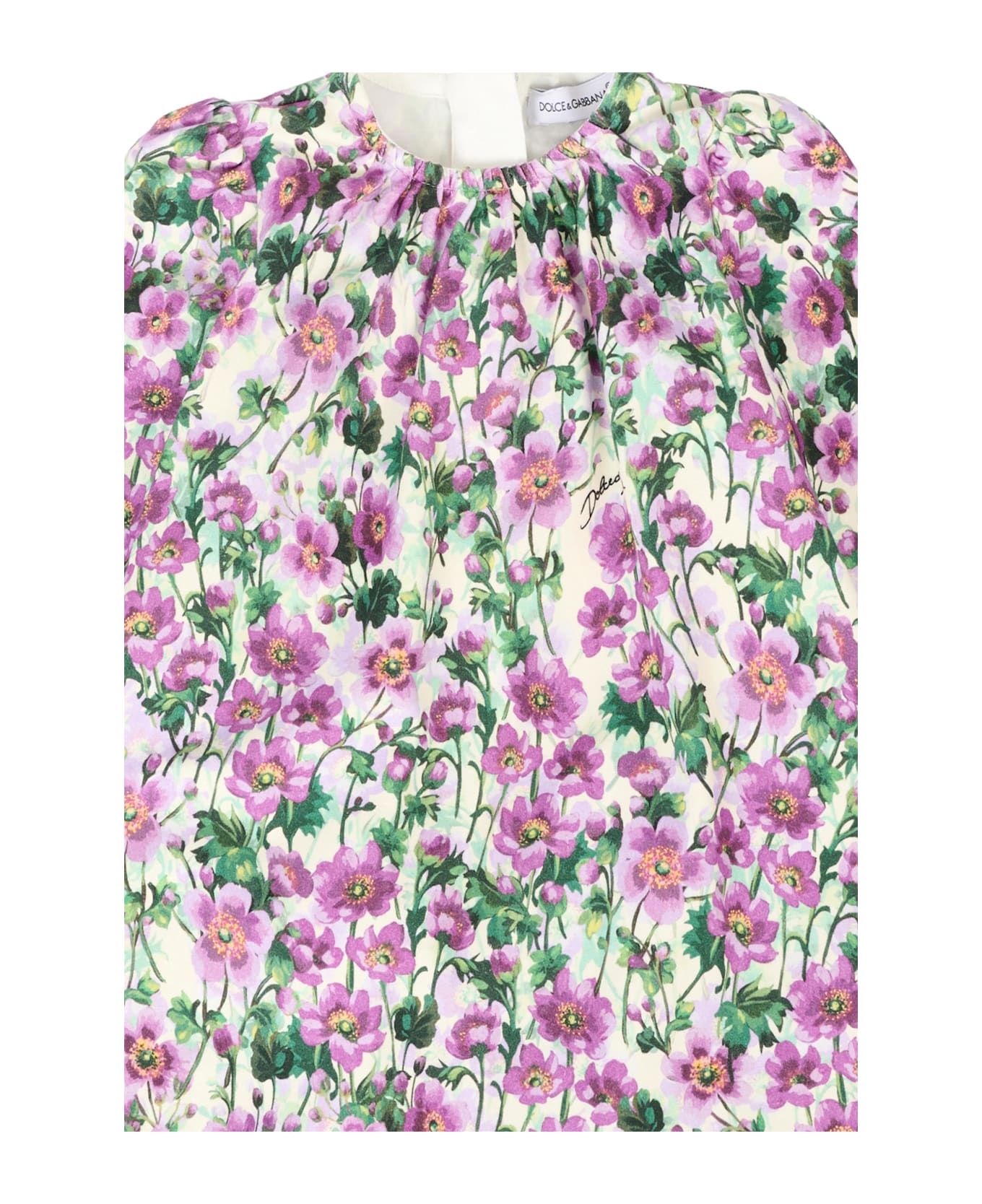 Dolce 
Gabbana Multicolor Dress For Baby Girl With Violet Print - Violet