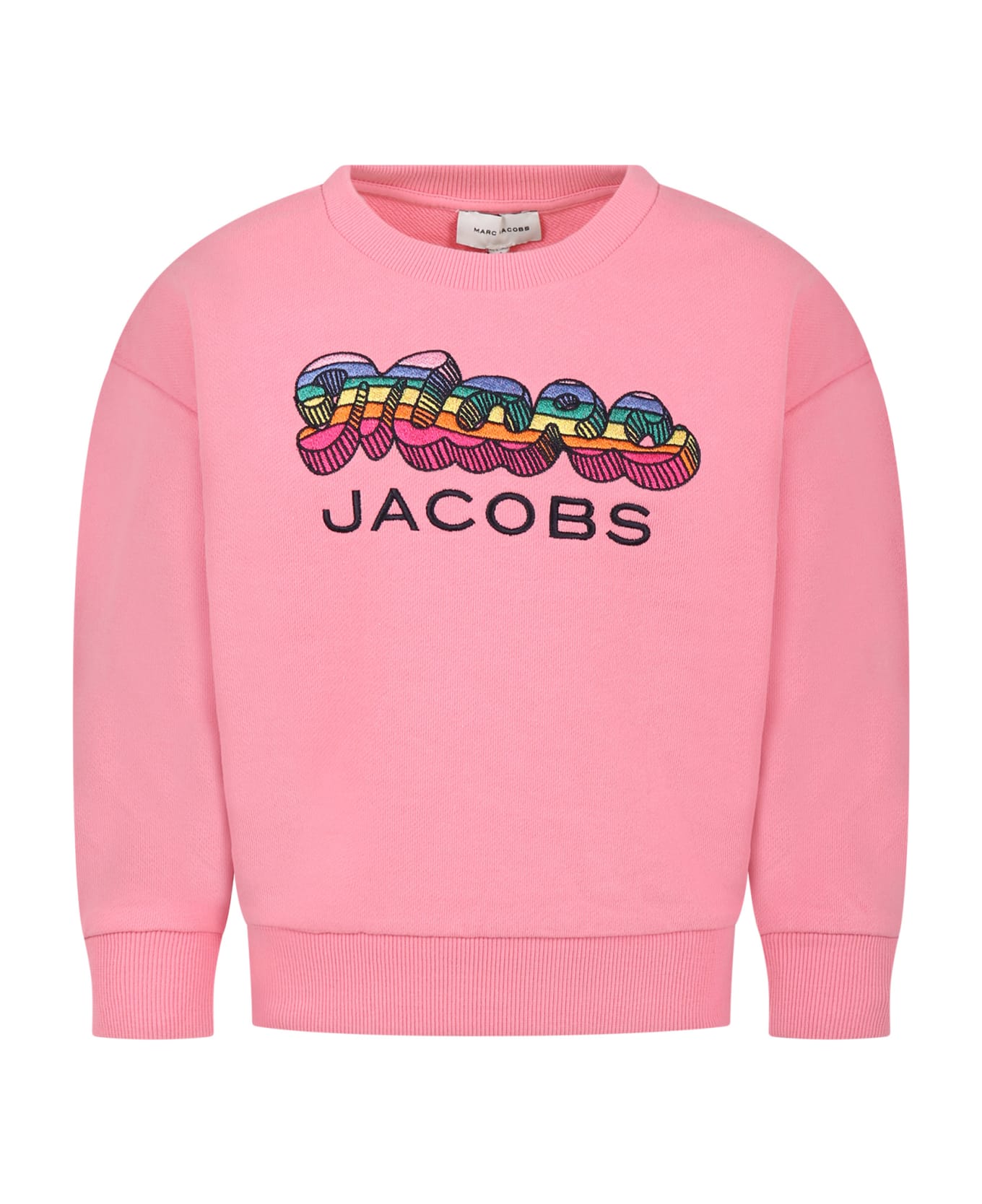 Marc Jacobs Felpa Rosa Per Bambina Con Logo - Pink ニットウェア＆スウェットシャツ