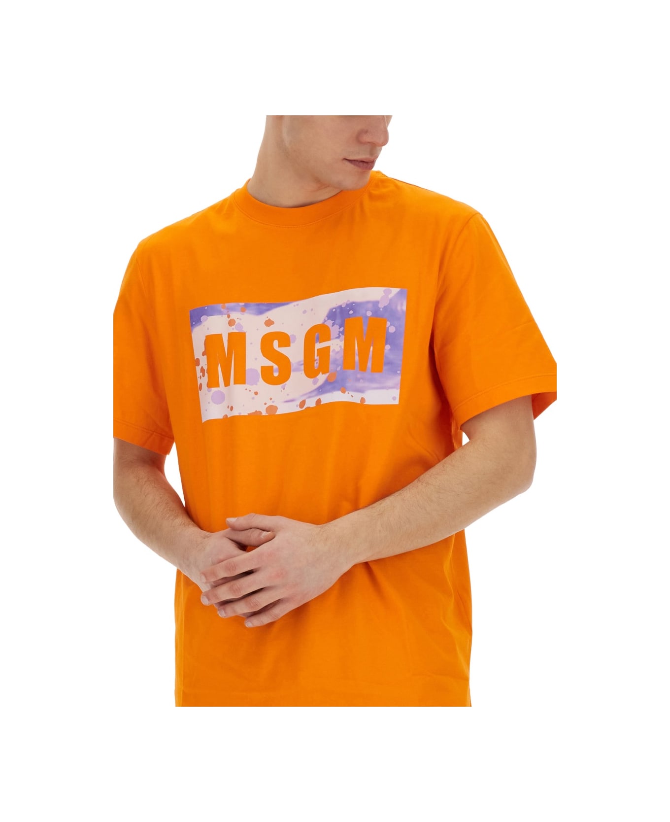 MSGM T-shirt With Logo - ORANGE