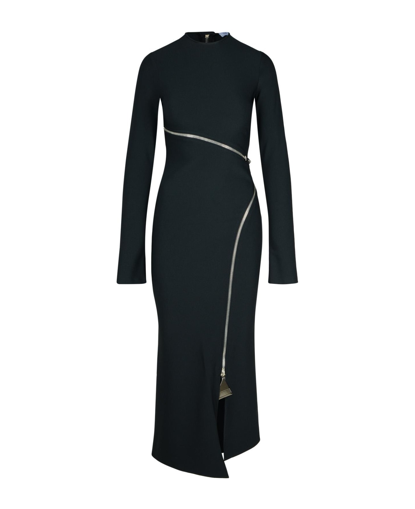 The Attico Midi Dress Zip - BLACK