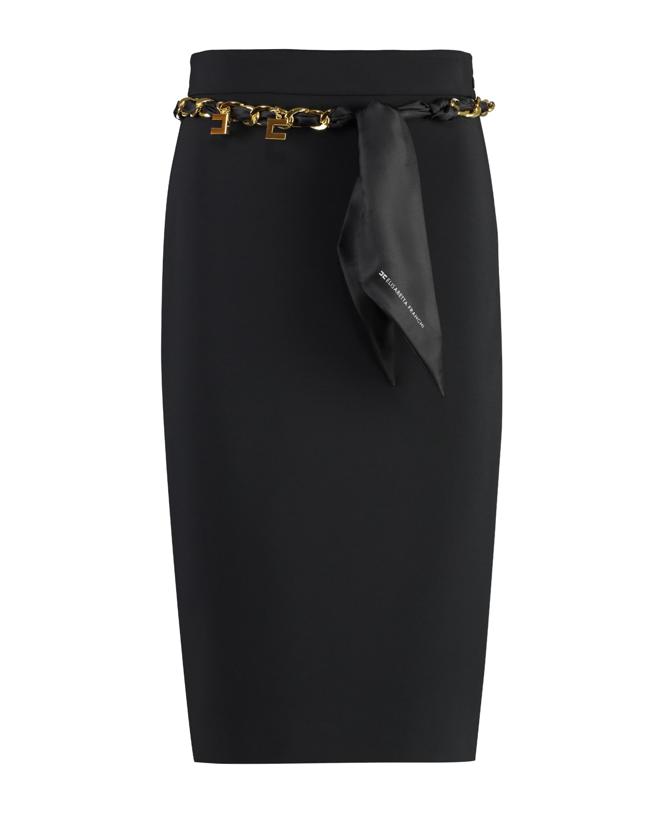 Elisabetta Franchi Black Midi Skirt - black スカート