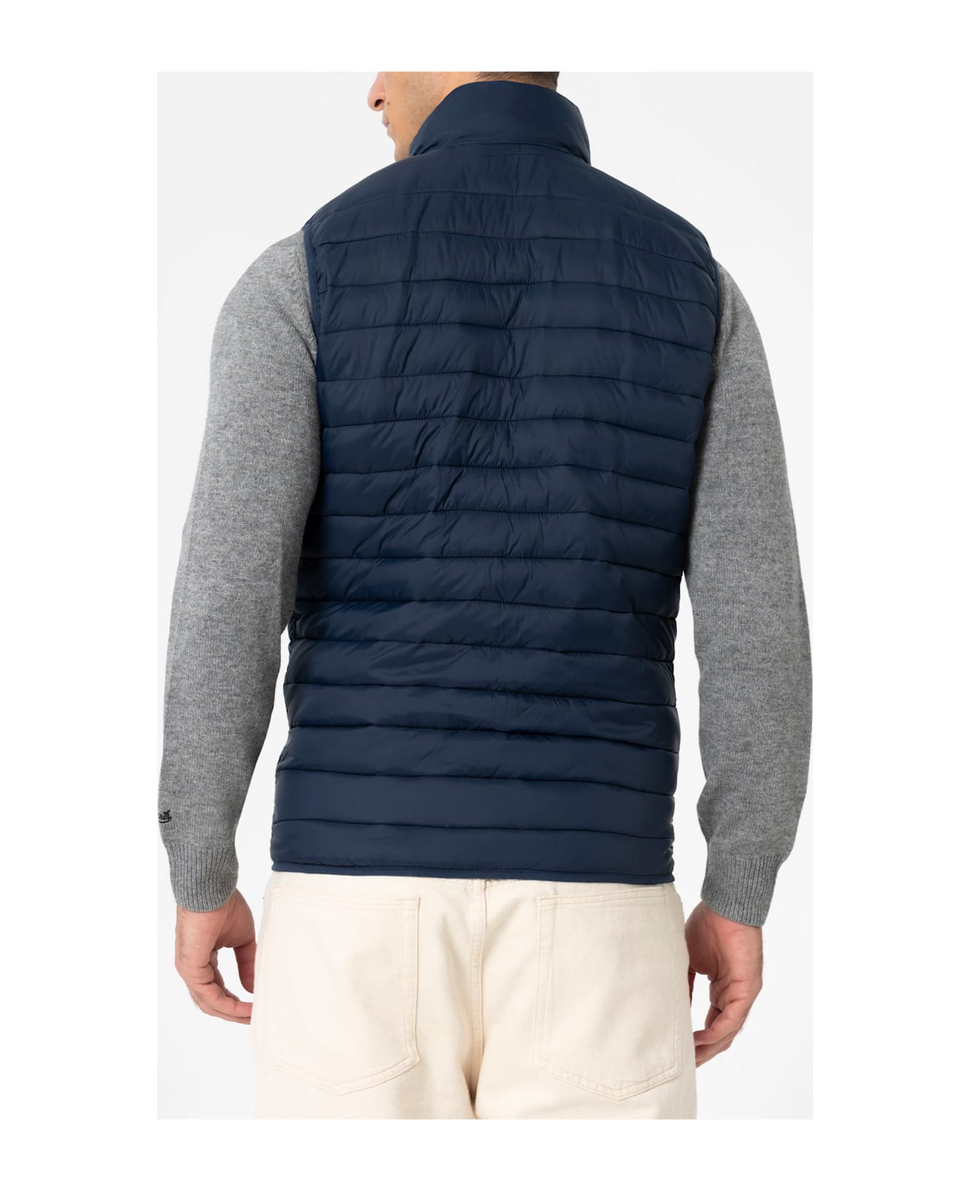 MC2 Saint Barth Man Navy Blue Padded Vest Aspen
