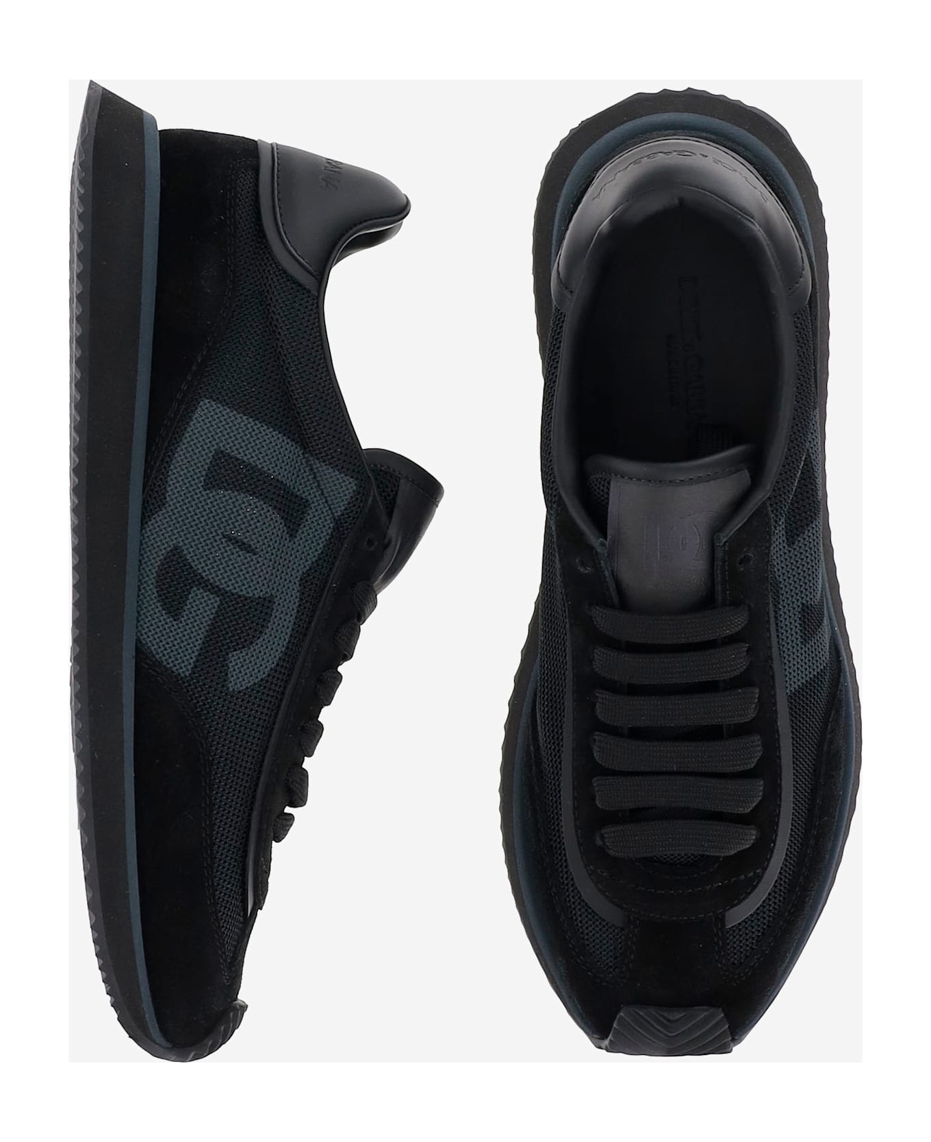 Dolce 
Gabbana Dg Cushion Leather Blend Sneaker - Black