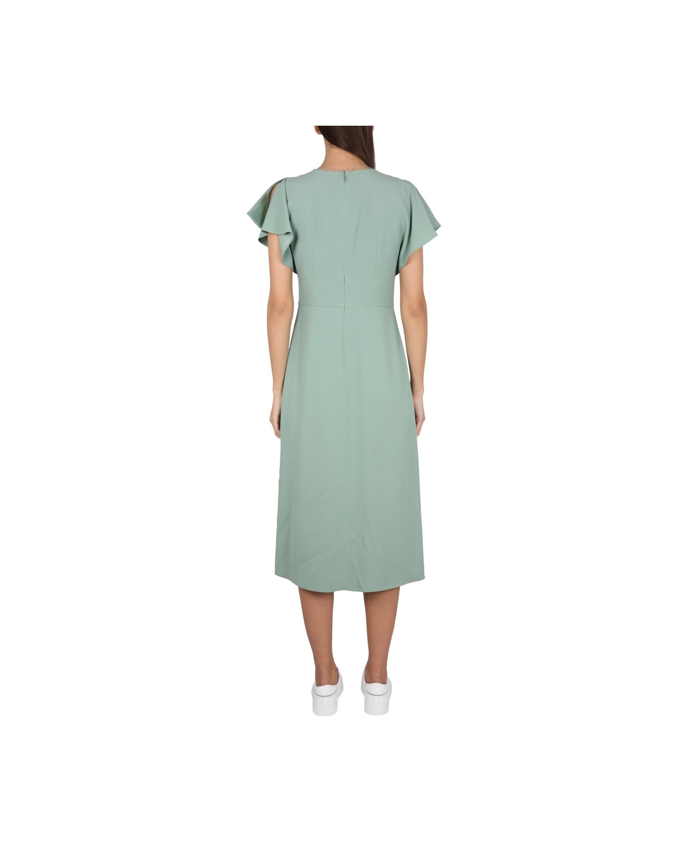 Hugo Boss V-neck Dress - GREEN