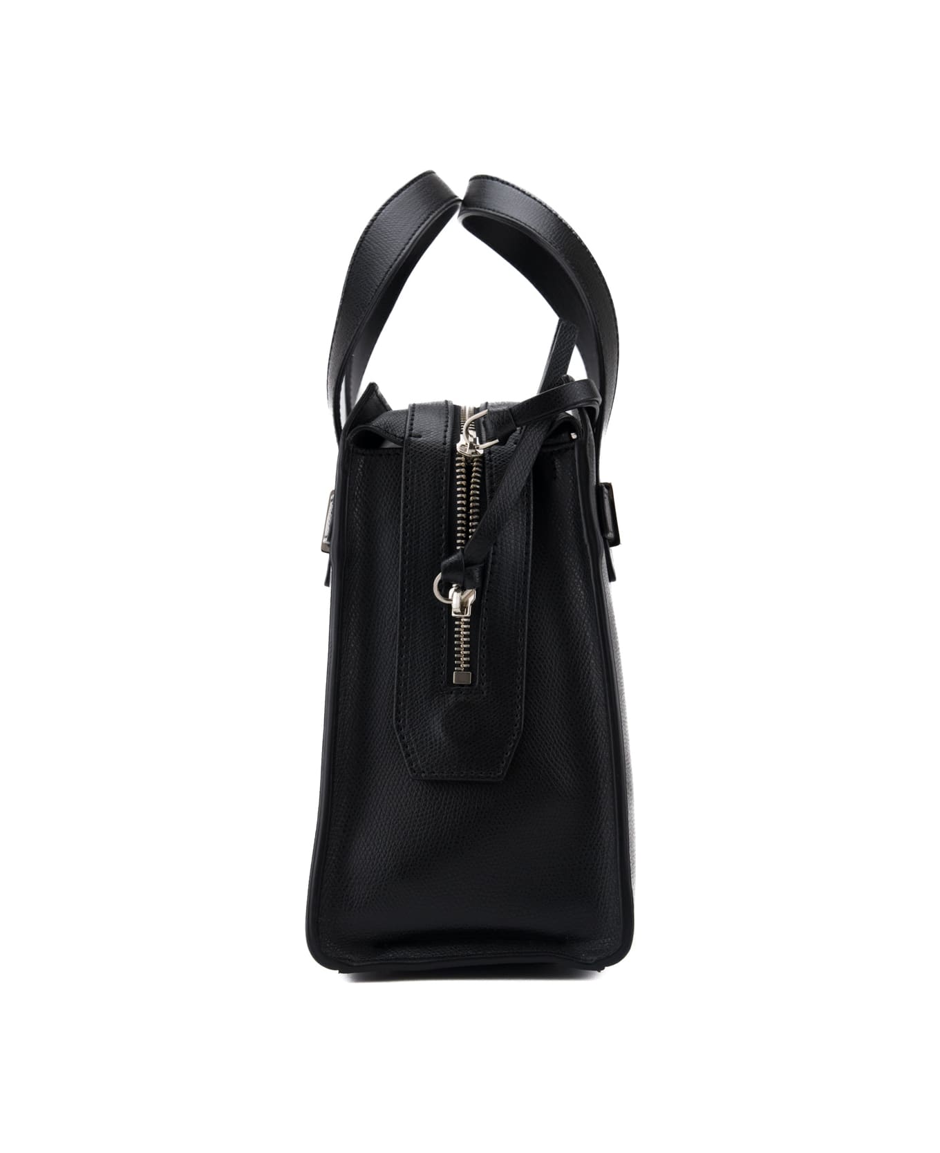 Orciani Posh Medium Leather Handbag - Nero
