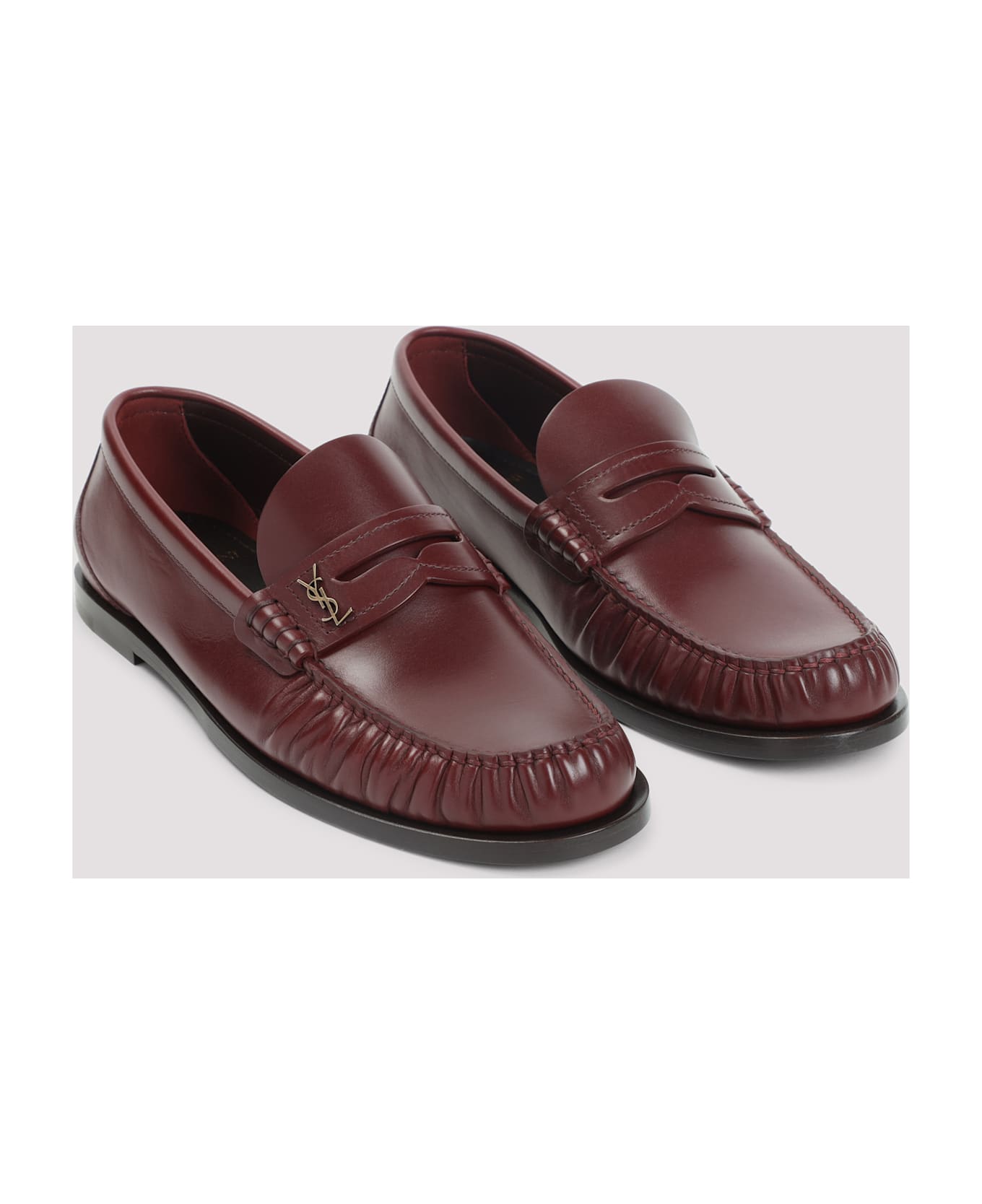Saint Laurent Leather Loafers - Vendome Red