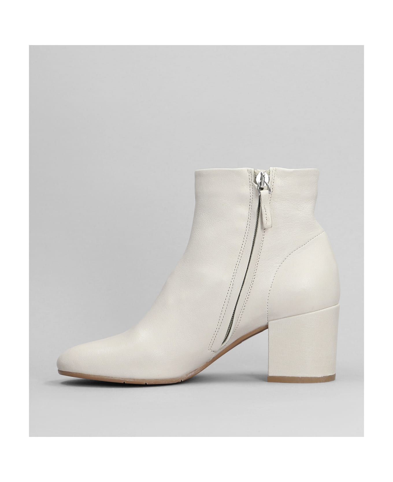 Julie Dee High Heels Ankle Boots In White Leather - white