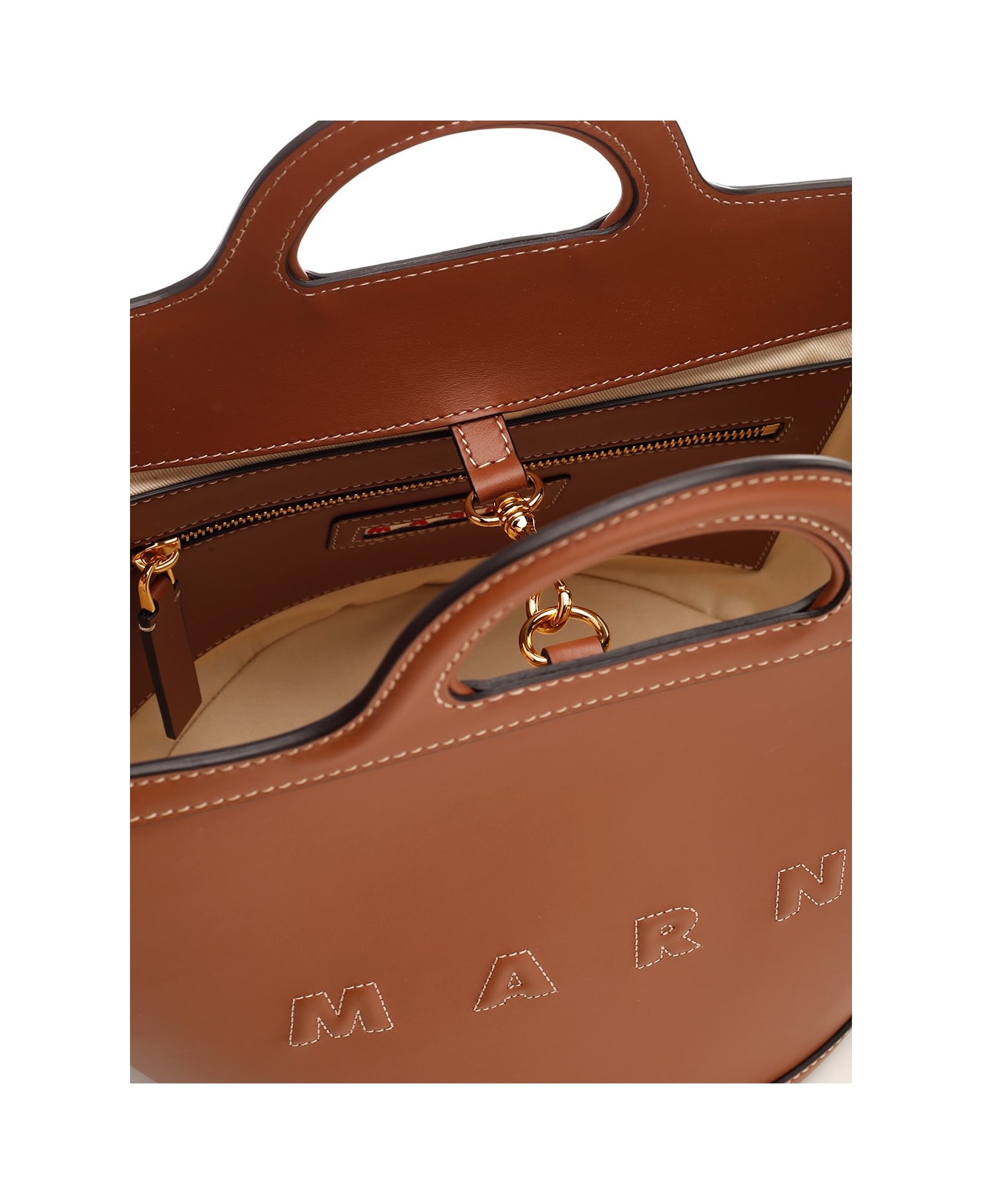 Marni 'tropicalia' Hand Bag - Marrone トートバッグ