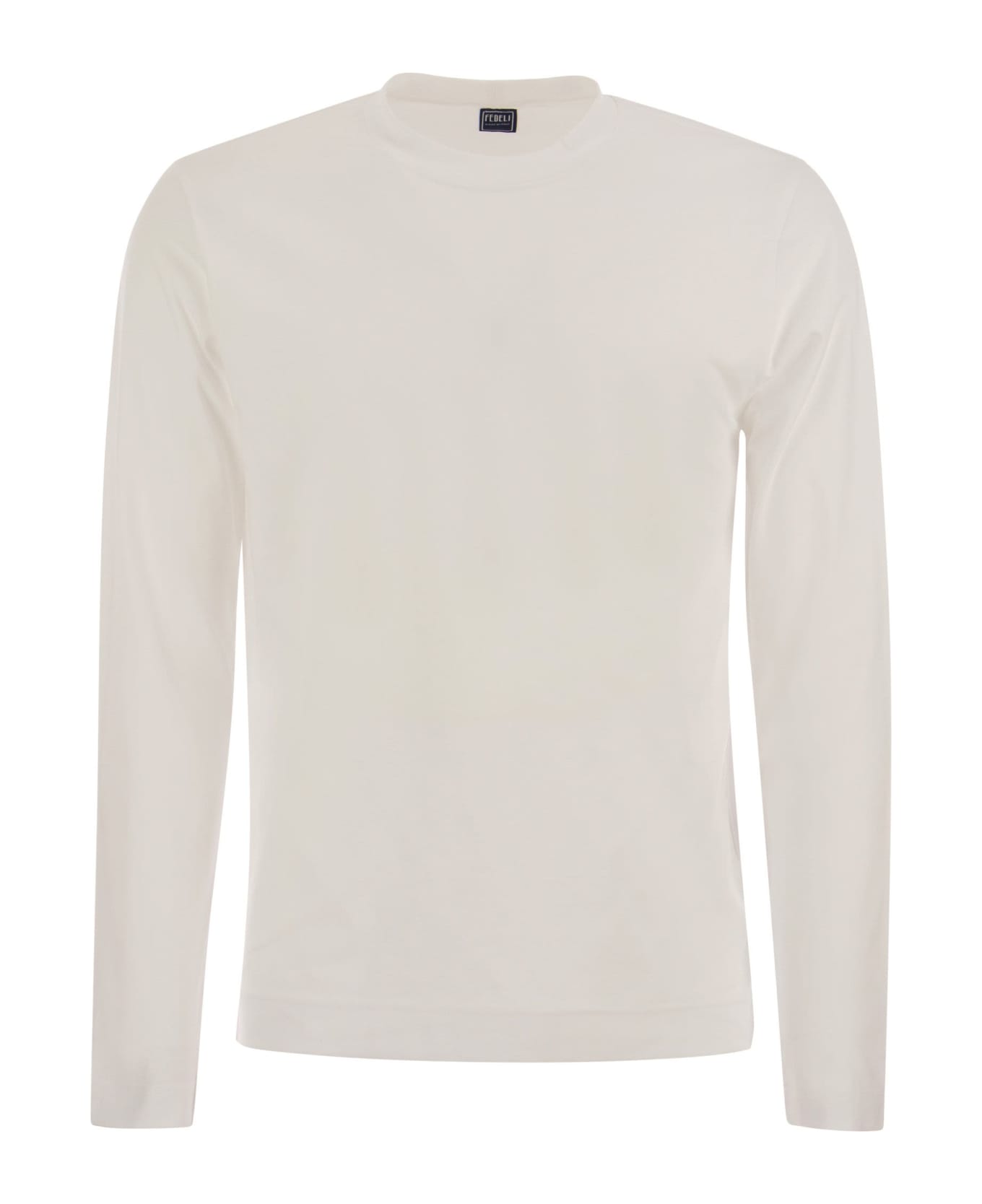 Fedeli Extreme - Crew-neck T-shirt With Long Sleeves - Cream