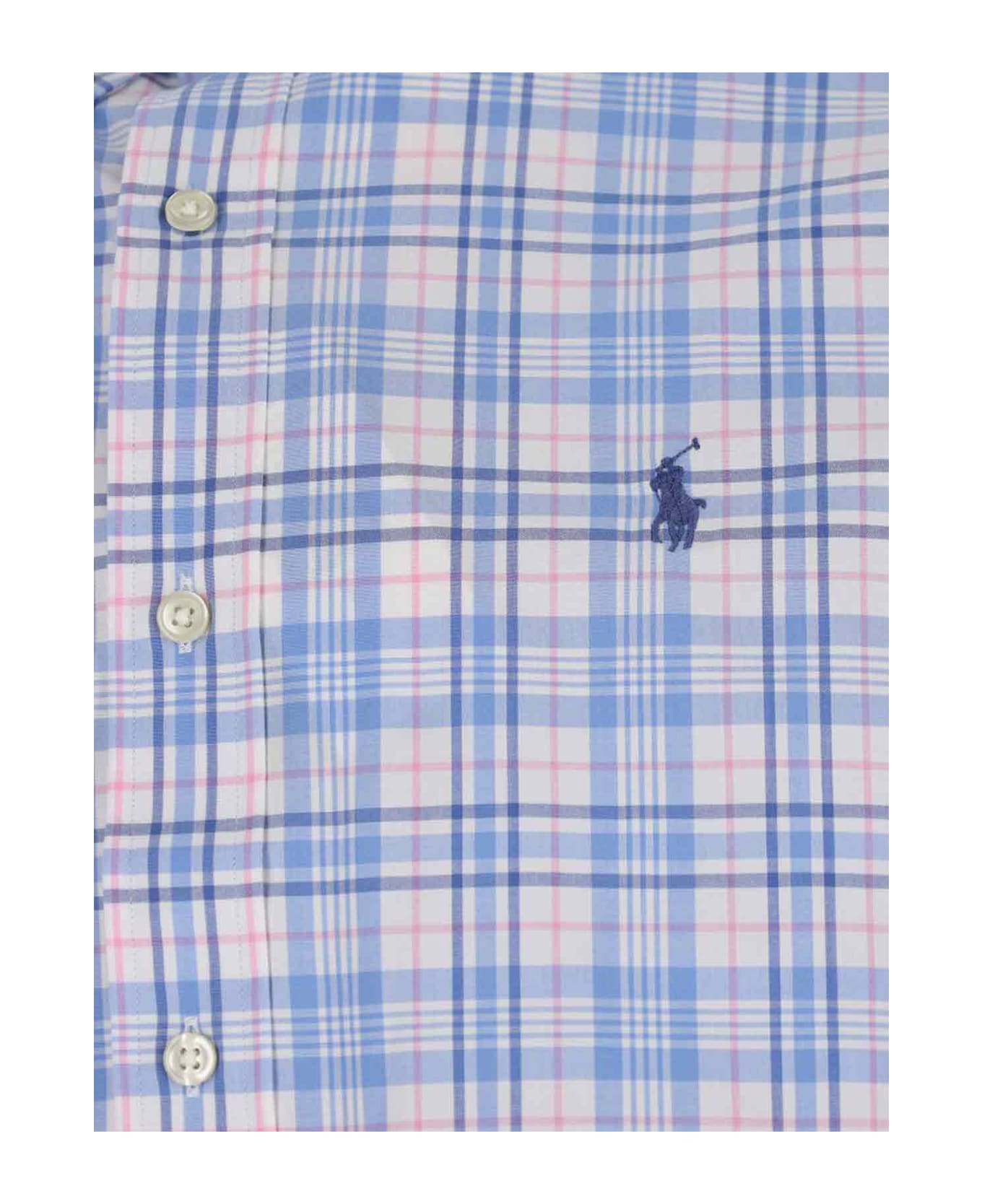 Polo Ralph Lauren Check Logo Shirt - Light Blue