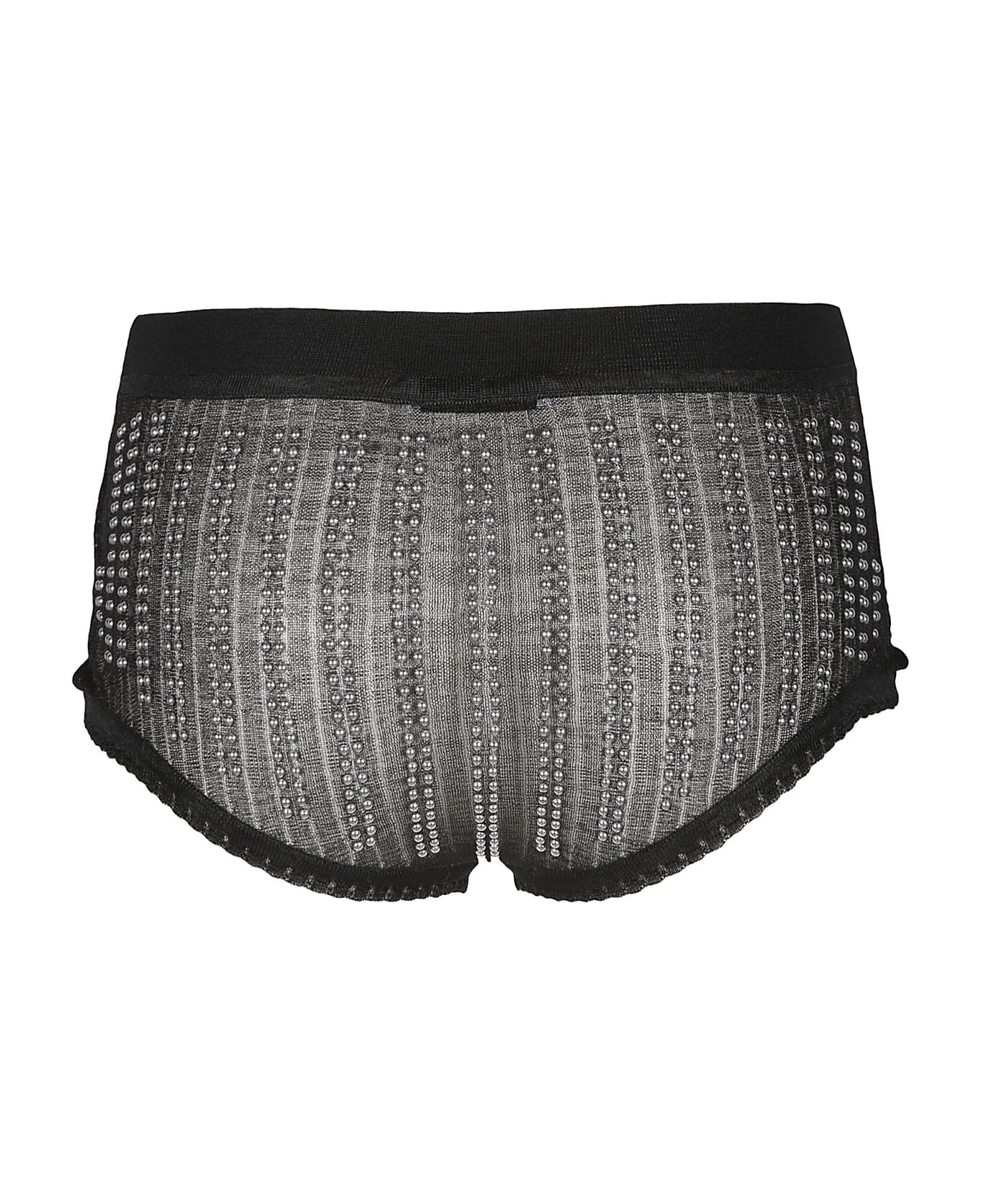 Paco Rabanne Black Knitted High Waisted Briefs With Studs - Nero