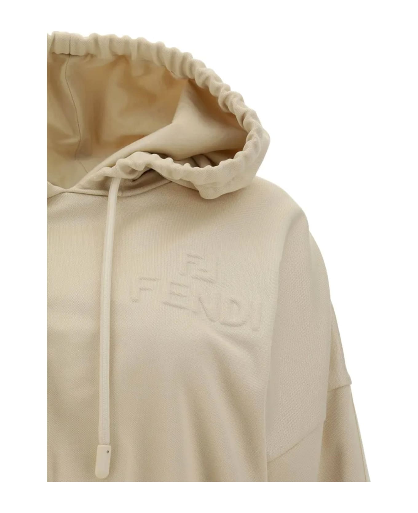 Fendi Cropped Logo Sweatshirt - Beige