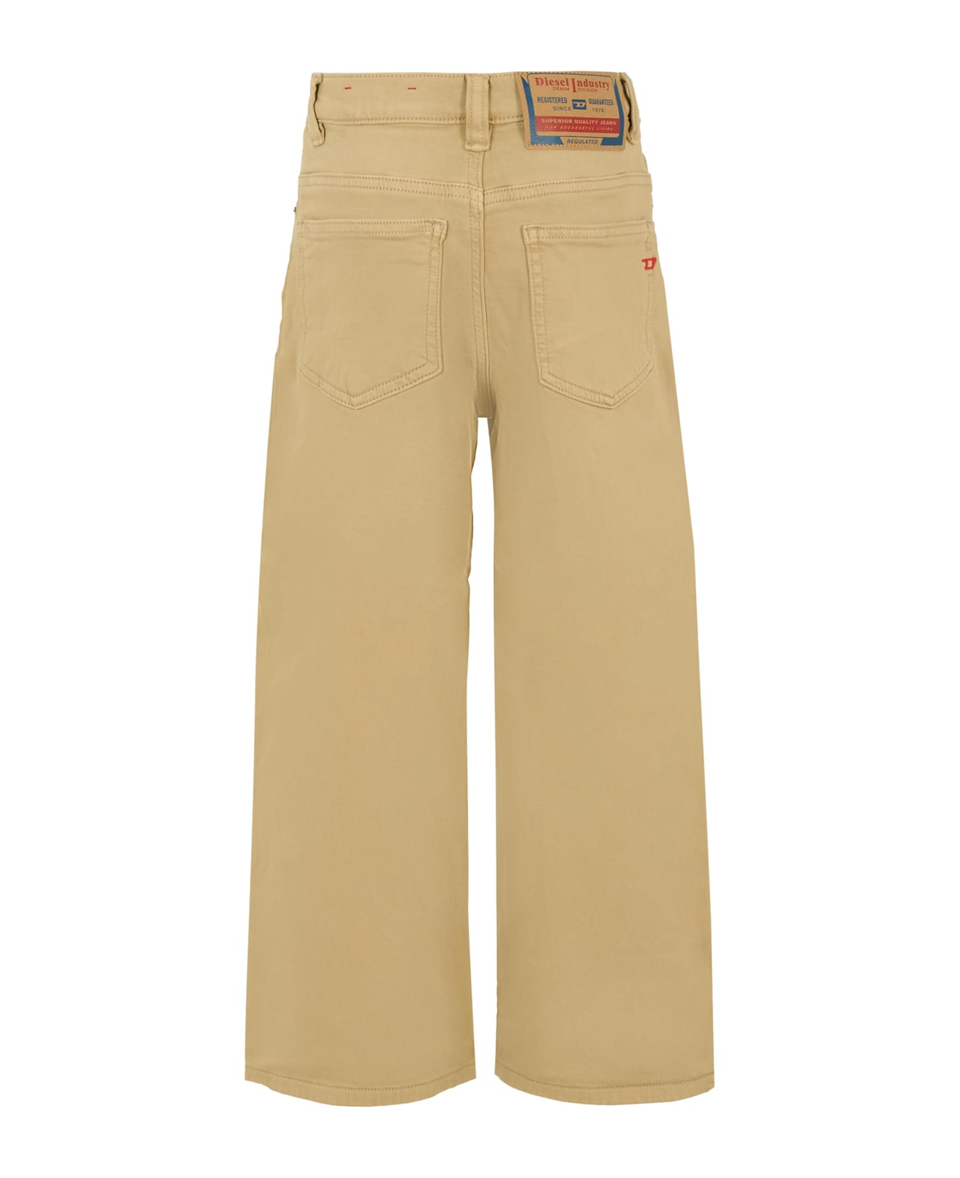 Diesel Beige Trousers For Girl With Logo - Beige