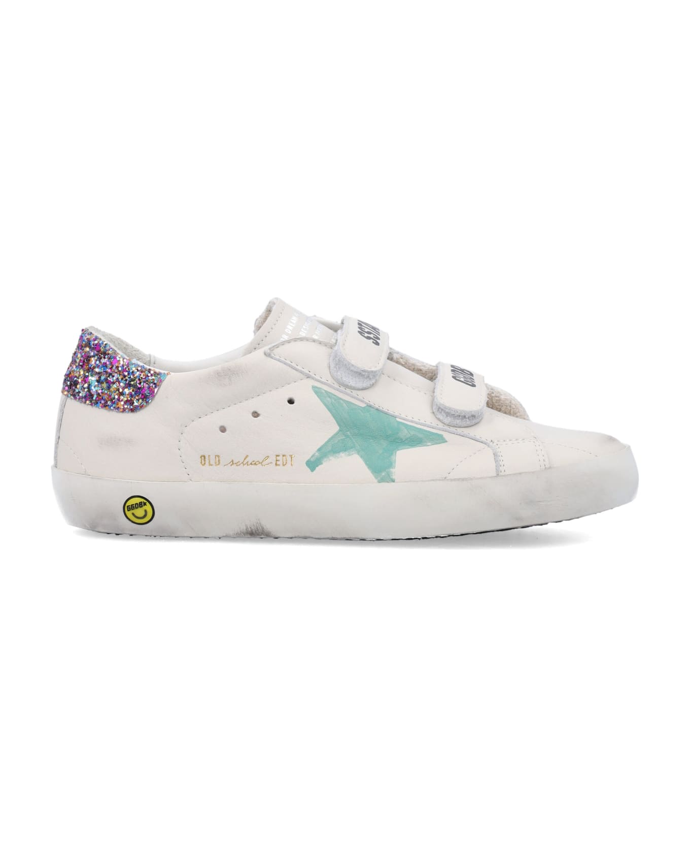 Golden Goose Kid - Old School Sneakers - WHITE/AQUA GREEN