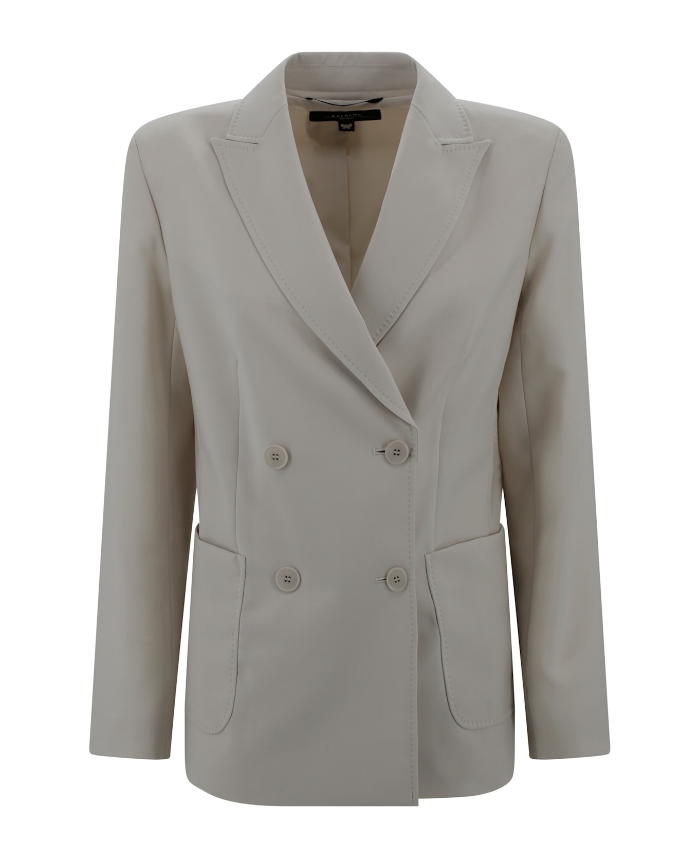 Weekend Max Mara Double-breasted Stretch Wool Blazer - Avena