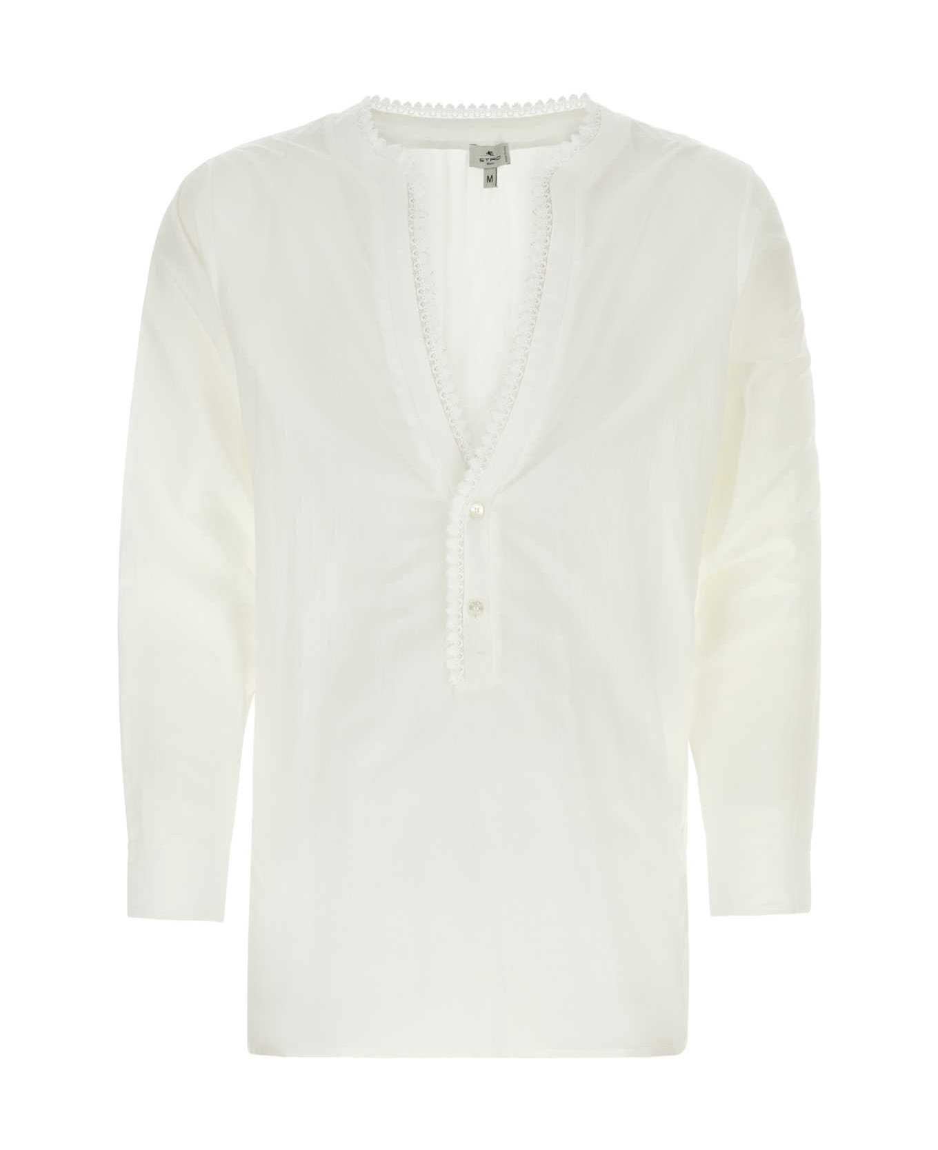 Etro White Cotton Blend Shirt - WHITE