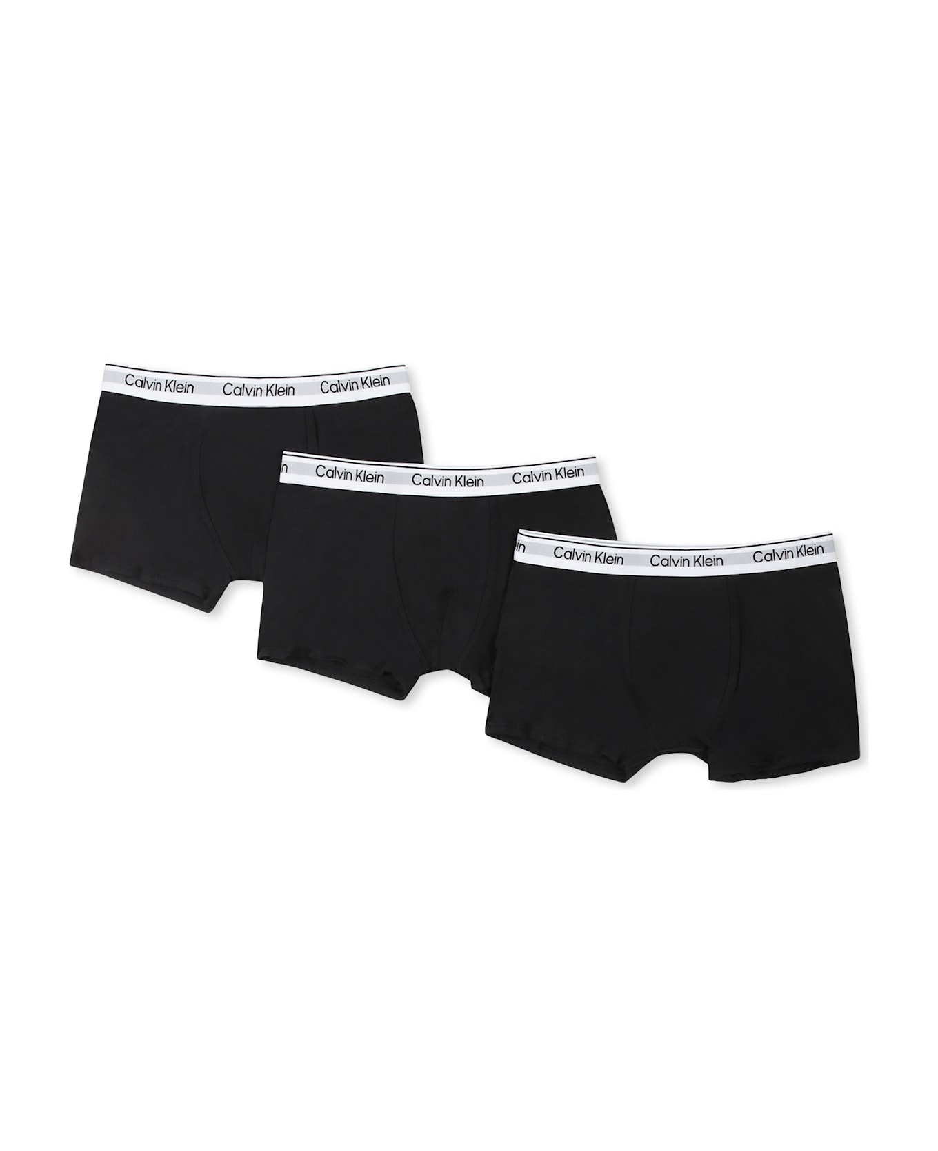 Calvin Klein Black Boxer Set For Boy With Logo - Black