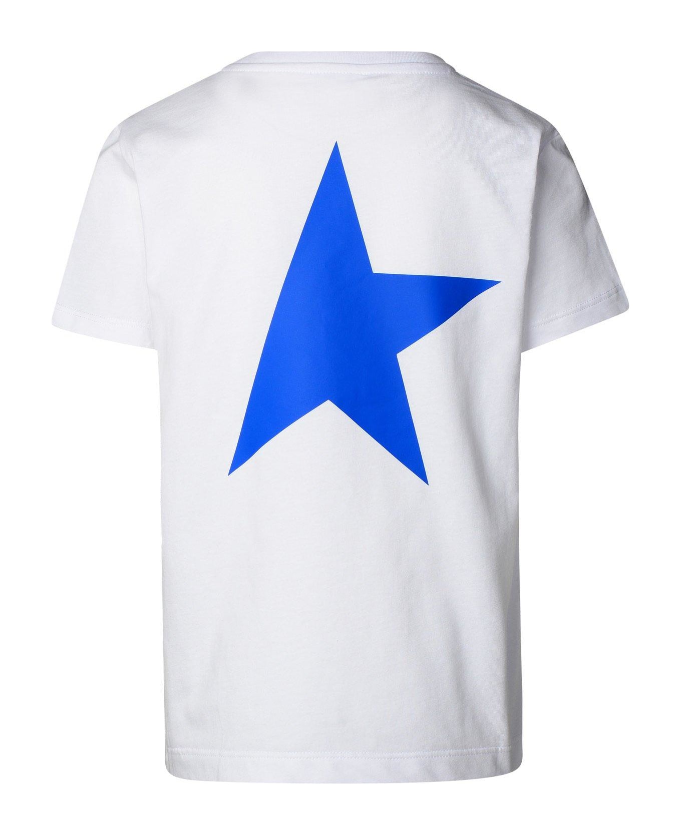 Golden Goose Star-printed Crewneck T-shirt - White/ Blue Royal