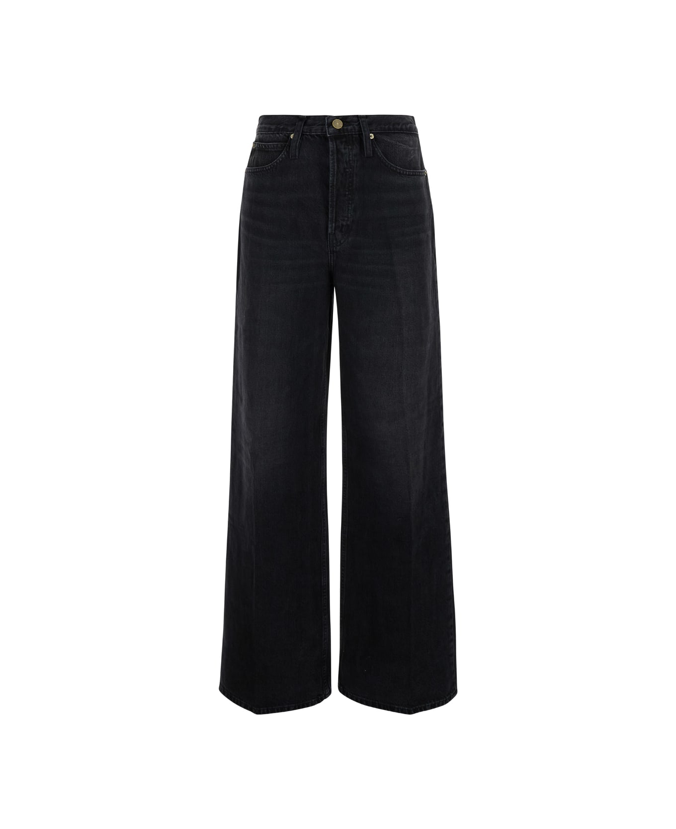 Frame Black Denim 'the 1978' Bootcut Jeans In Cotton Woman - Black デニム