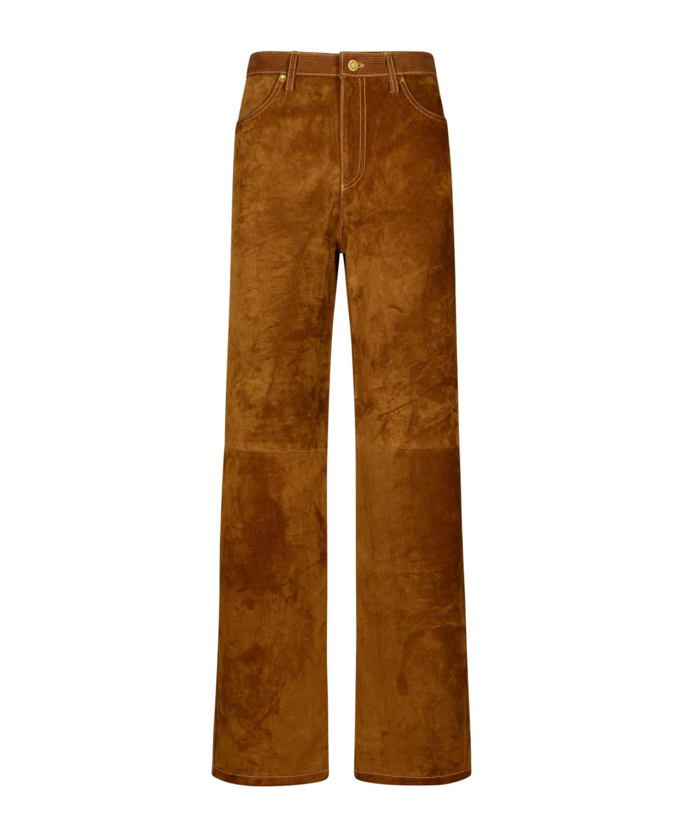 Golden Goose Brown Cowhide Trousers - TOBACCO BROWN