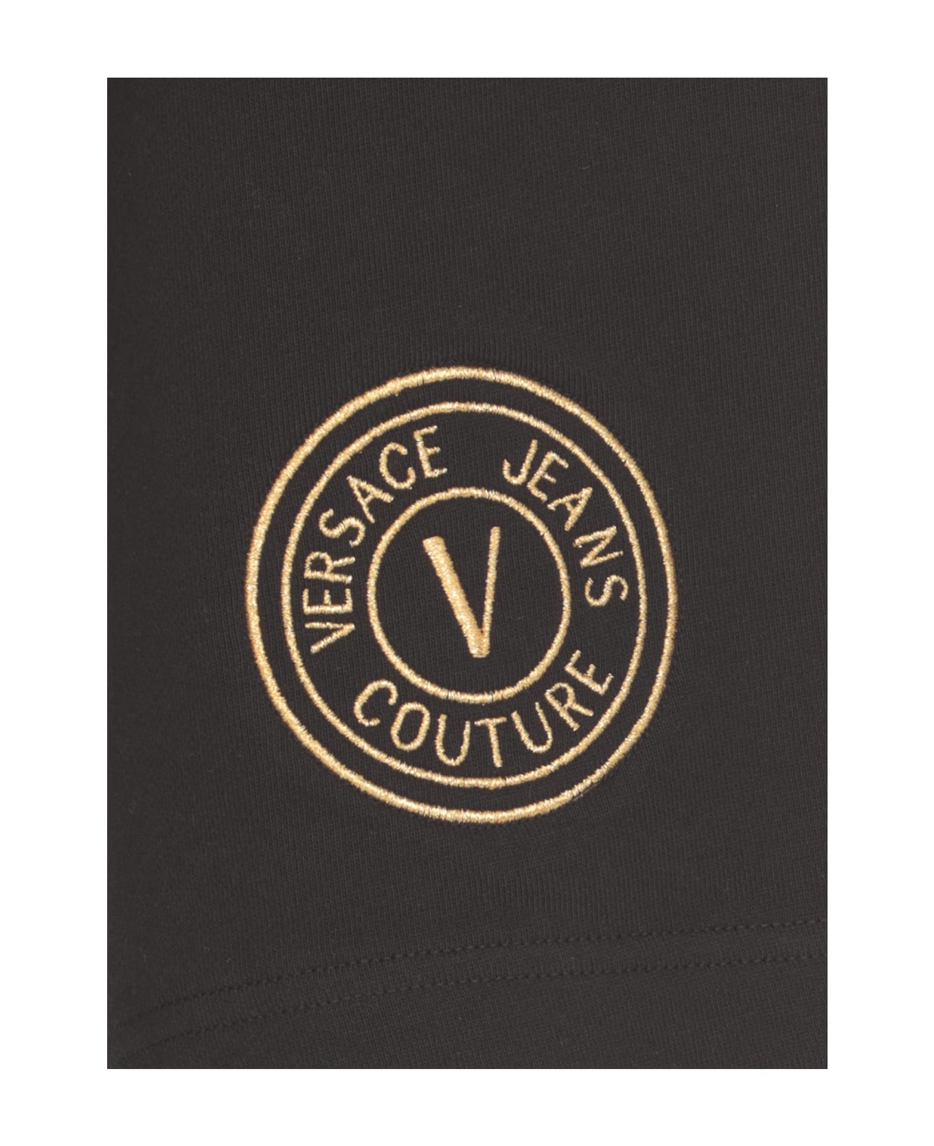 Versace Jeans Couture Bermuda Shorts With Vemblem Logo - Black