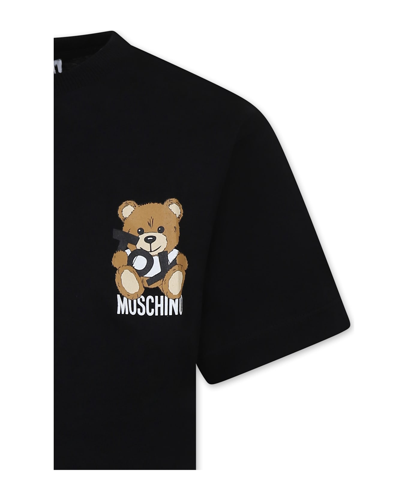 Moschino Black T-shirt For Kids With Teddy Bear - Black