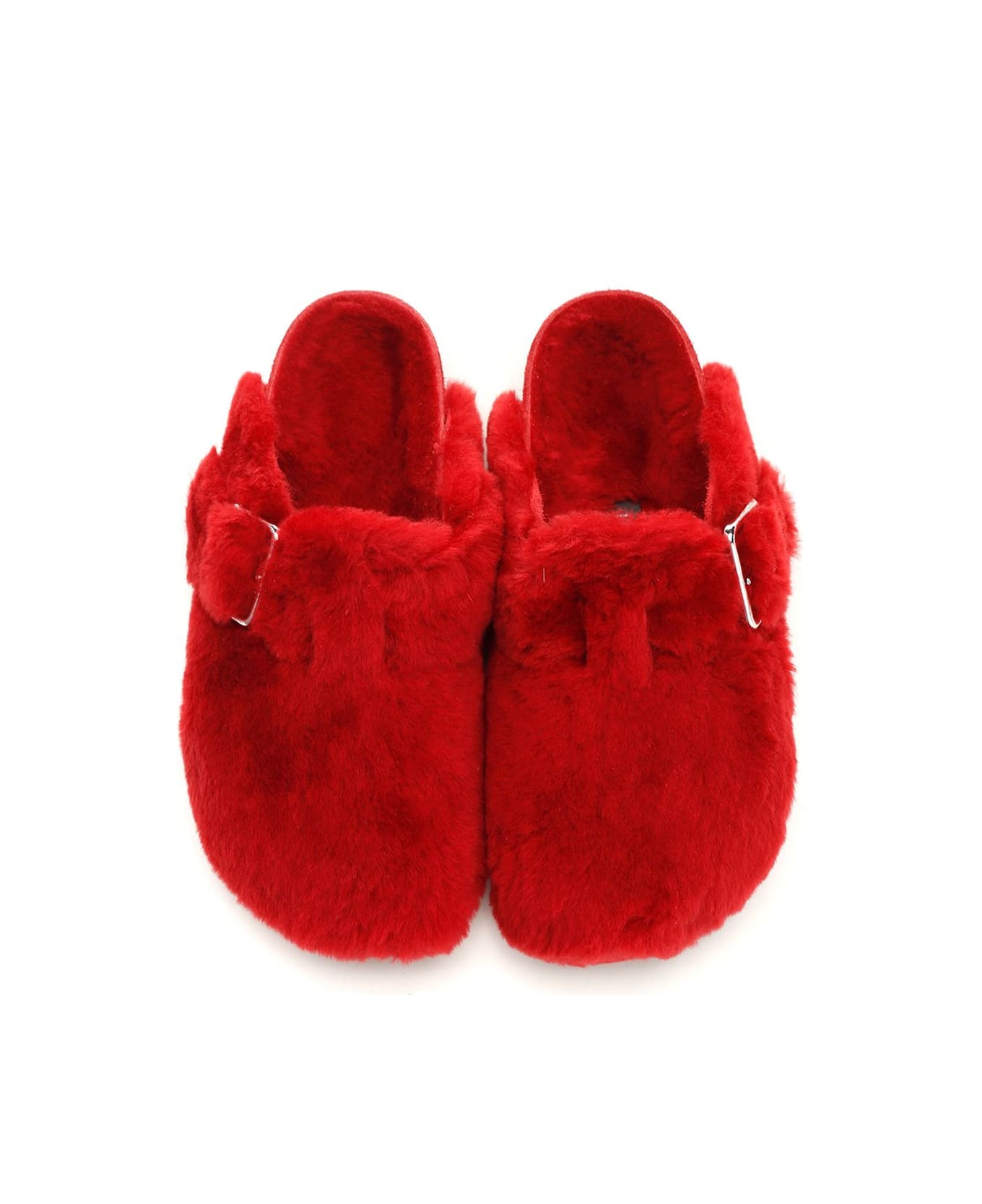 Birkenstock 'boston' Shearling Sabot - Rosso