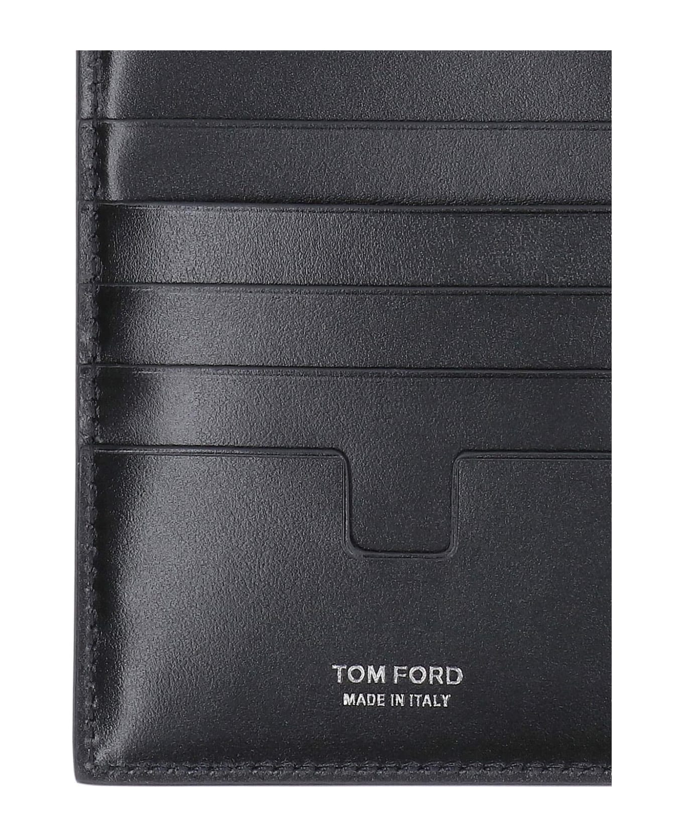 Tom Ford Croc Print Card Holder - Black  