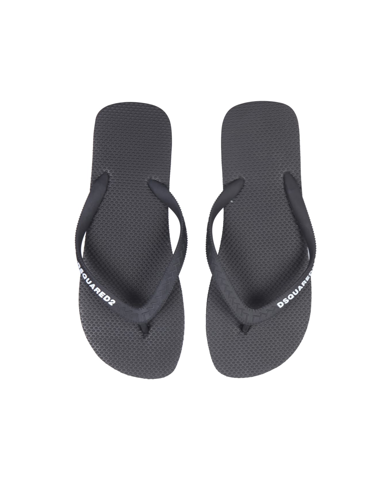 Dsquared2 Rubber Thong Sandals - BLACK