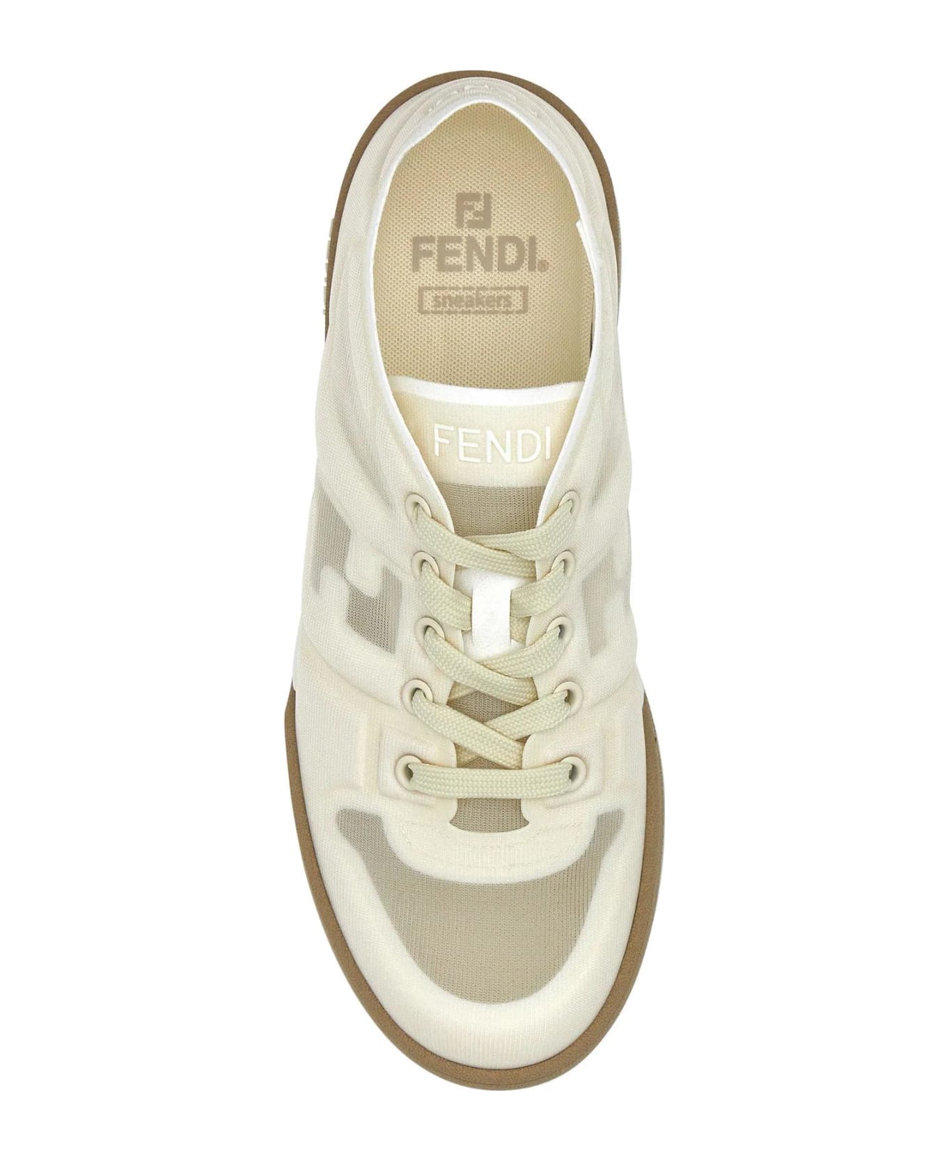 Fendi Ivory Mesh Sneakers