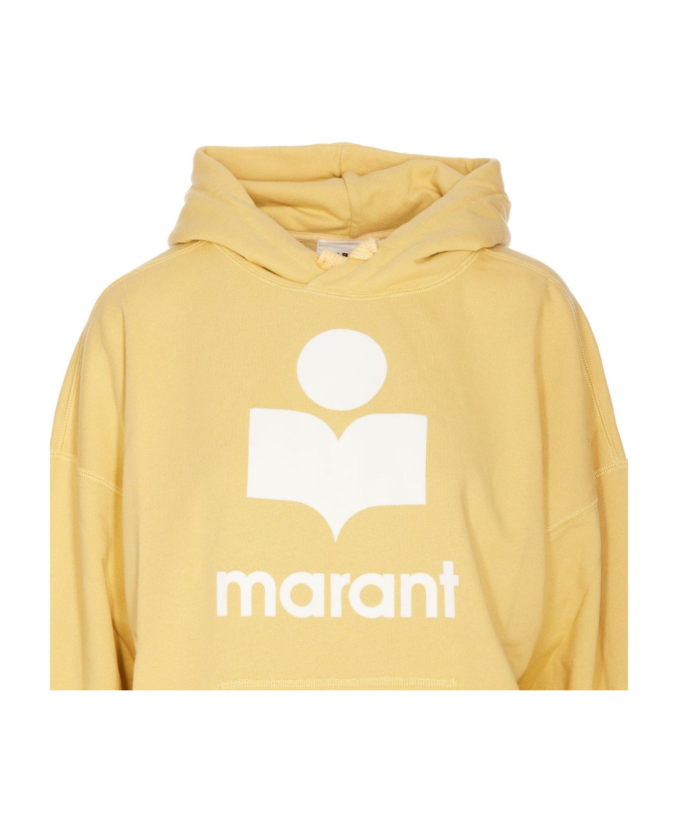 Marant Étoile Logo-printed Long-sleeved Drawstring Hoodie - GIALLO
