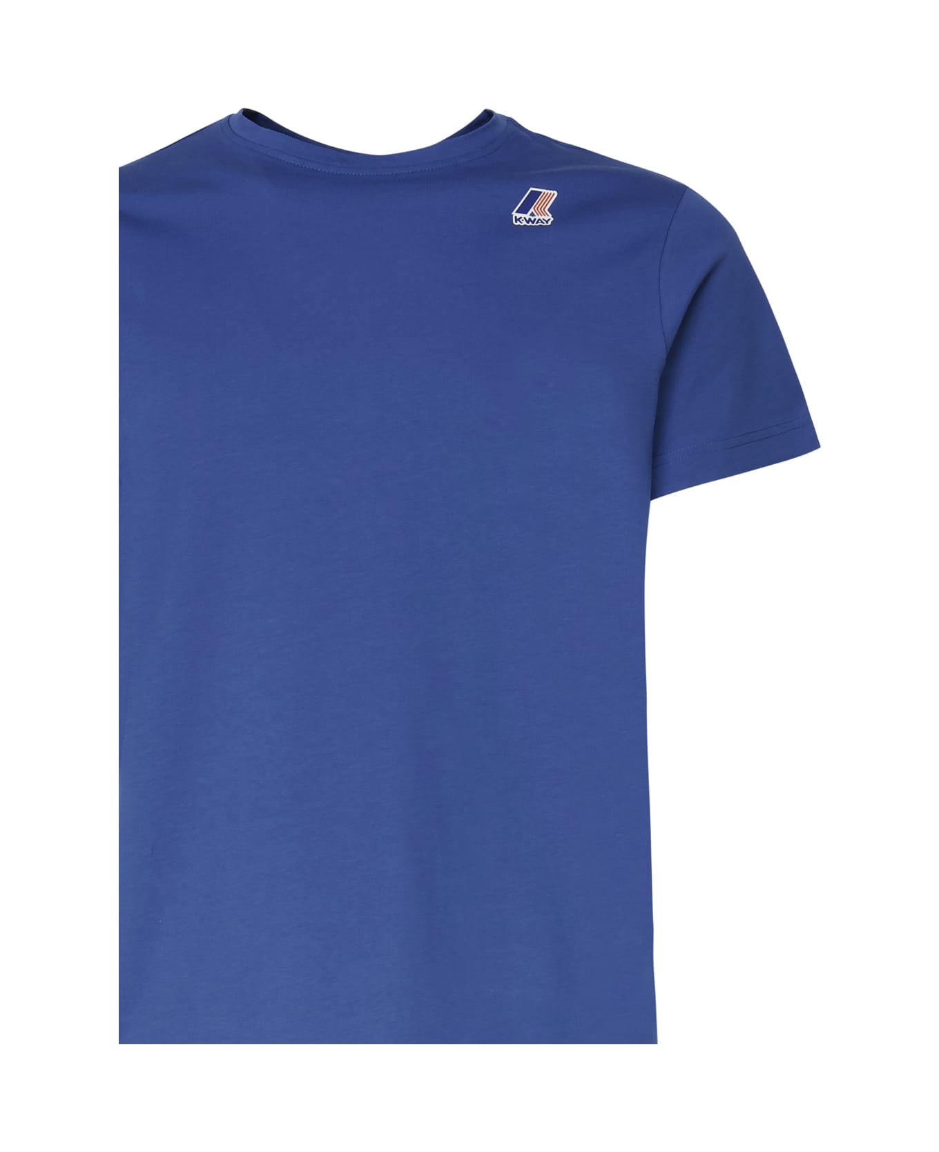 K-Way T-shirt Logo In Cotton - Blue Royal Marine