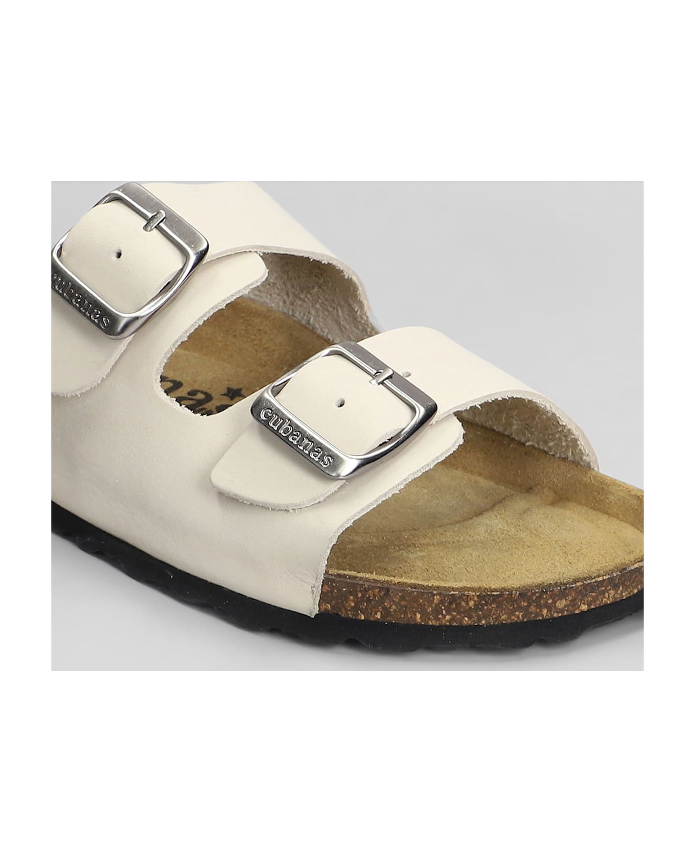 Cubanas Amalia Flats In White Leather - white