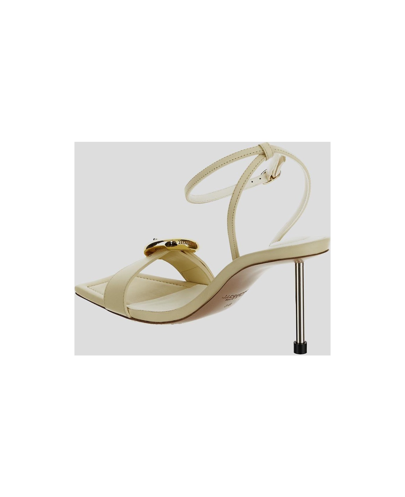 Jacquemus Circle Square Sling-backs - White