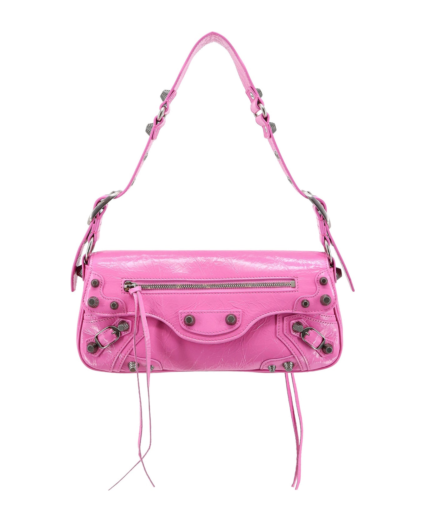Balenciaga Fuchsia Leather Small Le Cagole Sling Shoulder Bag - Pink