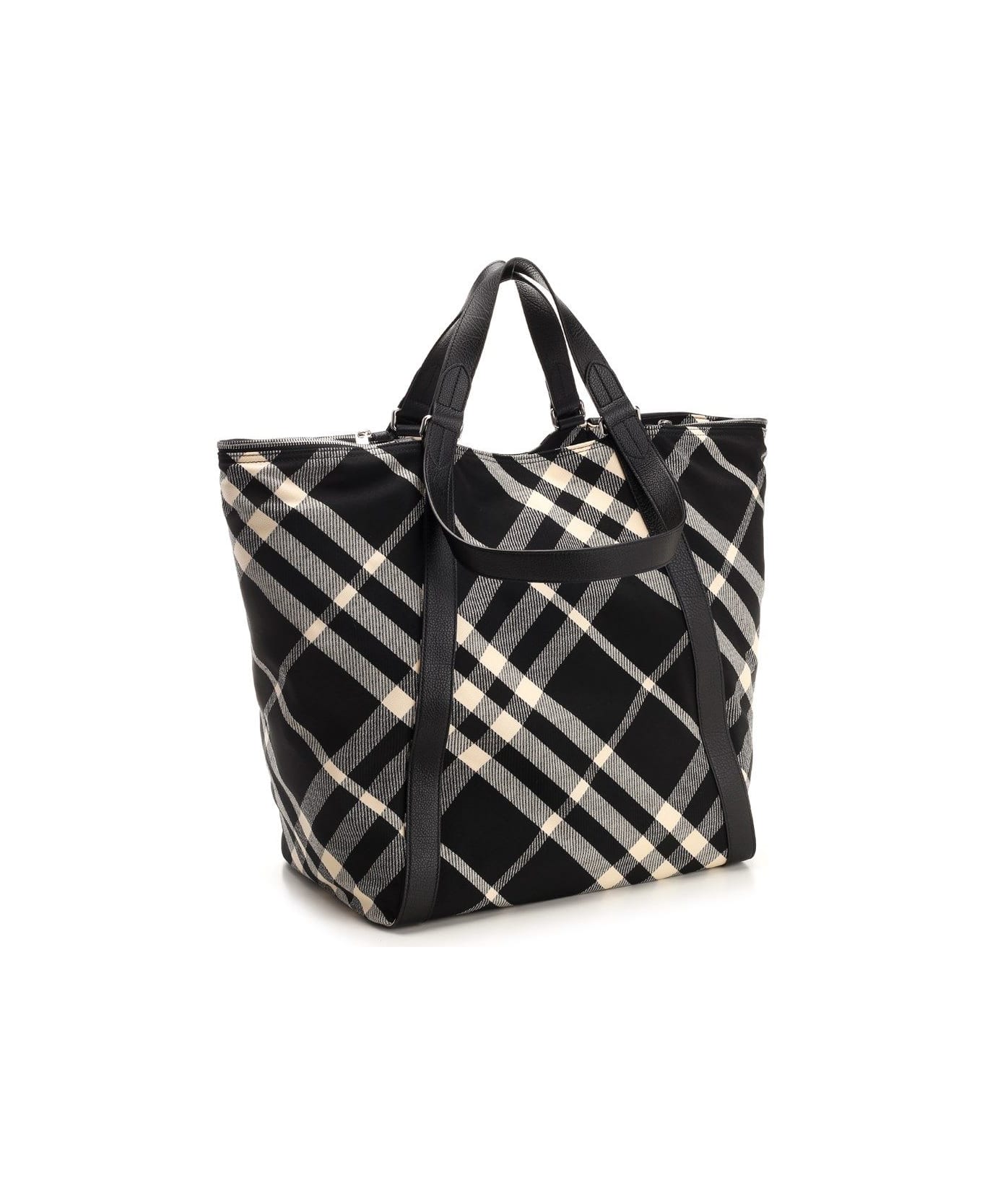 Burberry "check" Tote Bag - Black