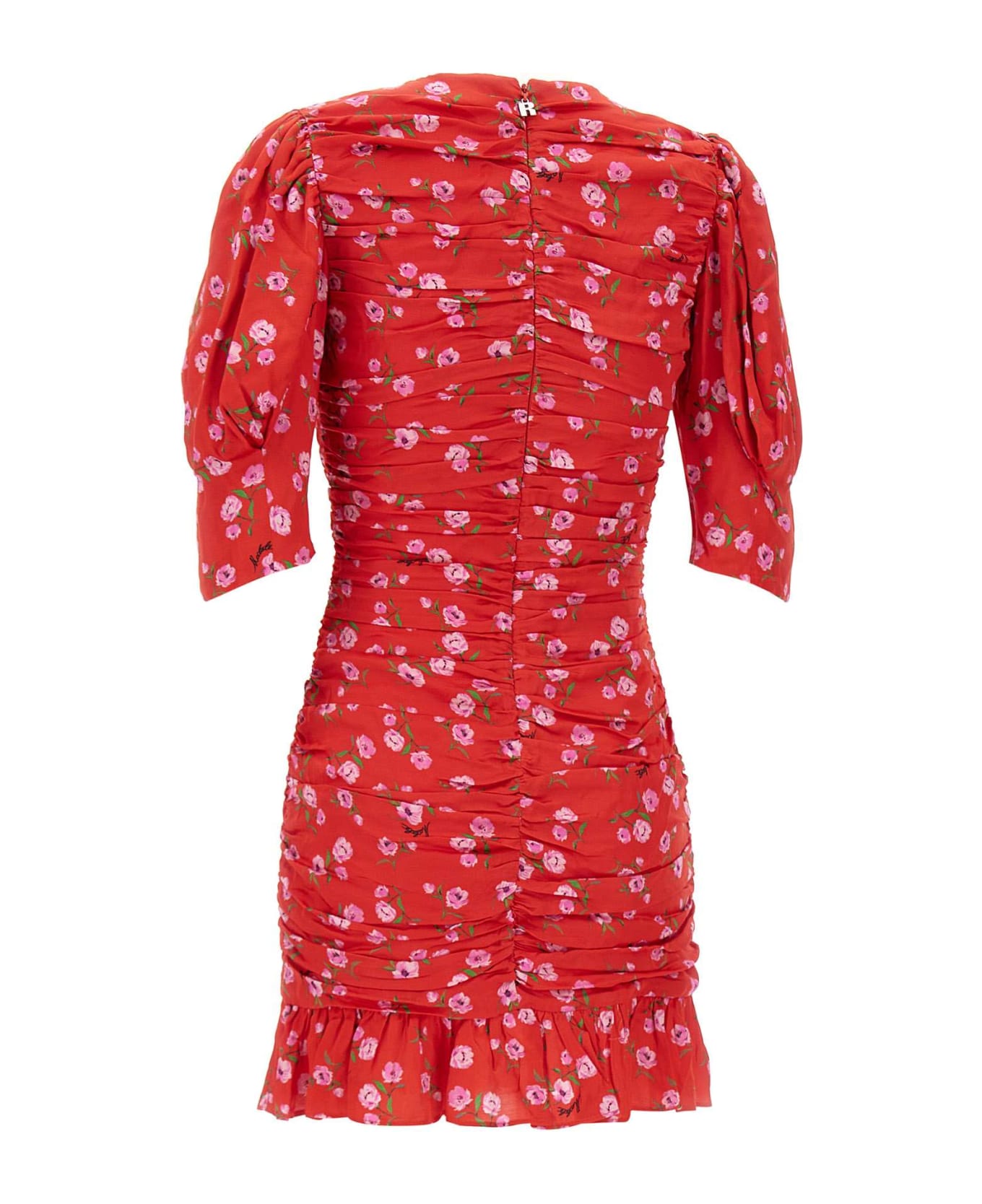 Rotate by Birger Christensen "printed Mini" Viscose Crepe Dress - RED