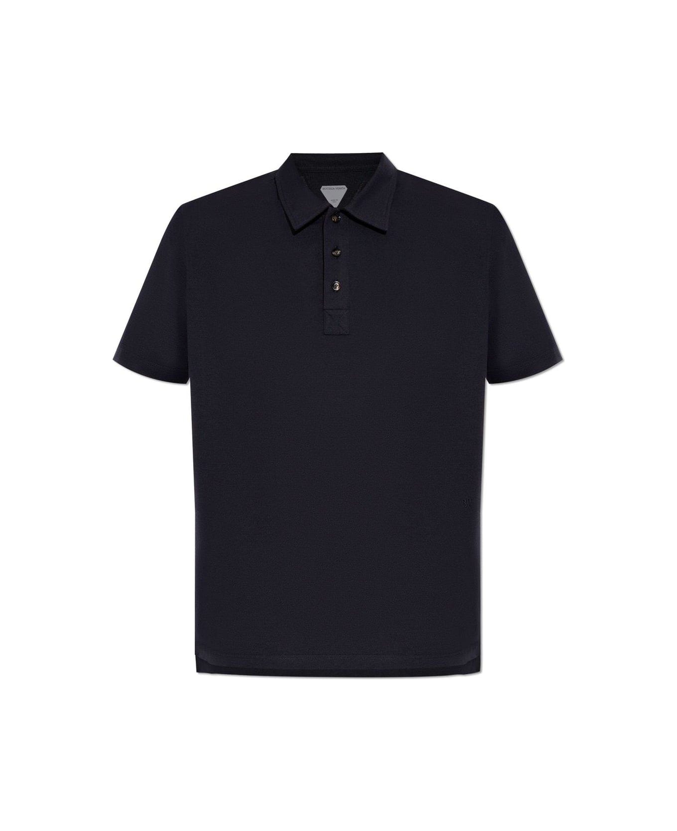 Bottega Veneta Piquet Polo Shirt - Dark night