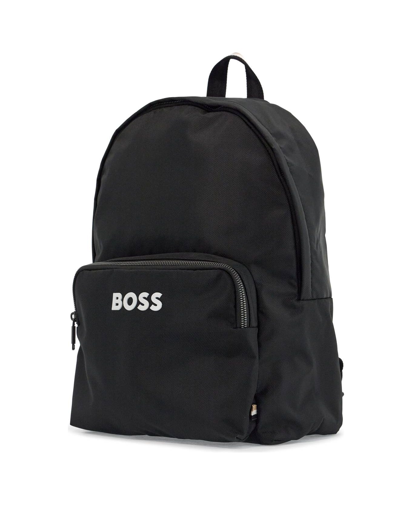 Hugo Boss Elegant And Functional Black Backpack In Rpl With Front Pocket Catch_3.0 - Black