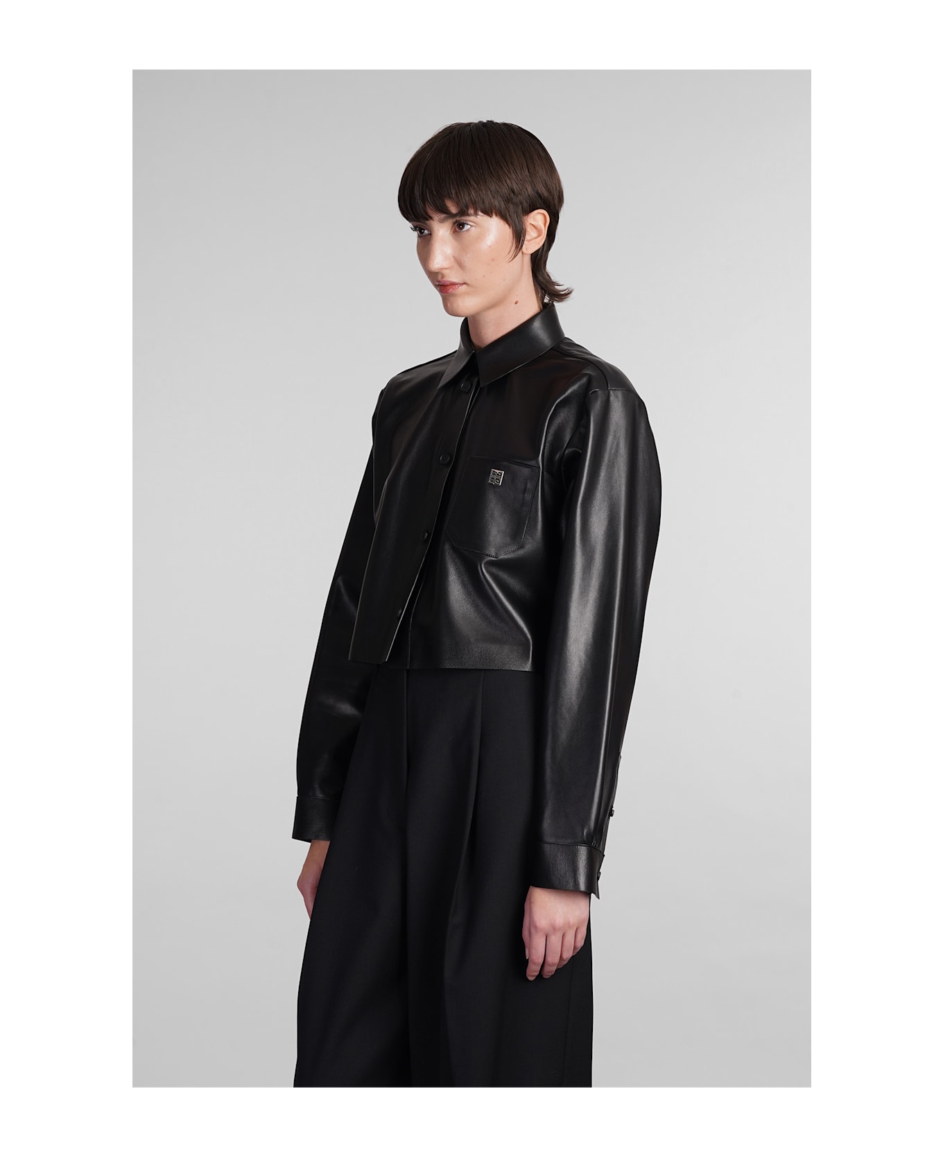 Givenchy Shirt In Black Leather - black