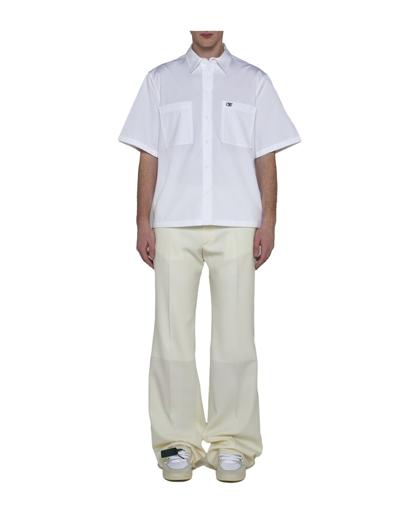 Off-White Poplin Shirt - White BLACK