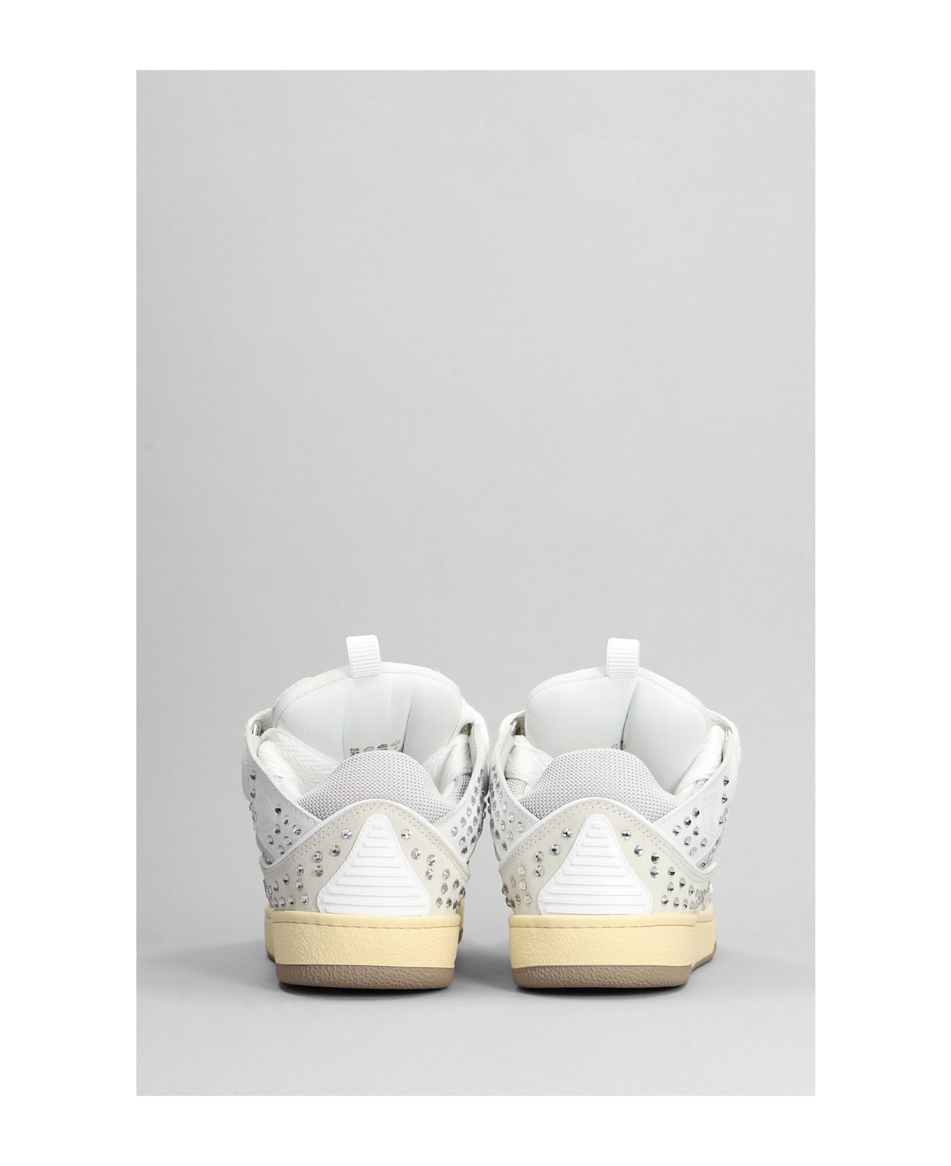 Lanvin Curb Sneakers In Grey Leather - White